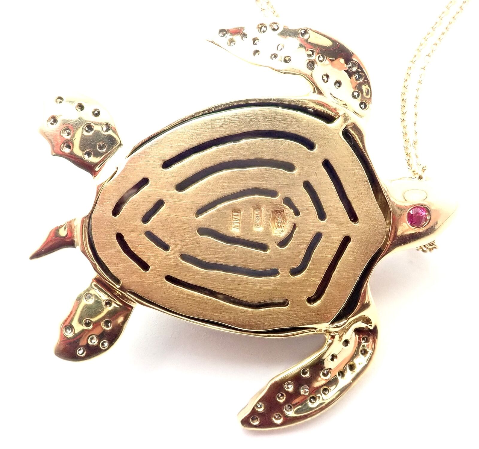 Roberto Coin Jewelry & Watches:Fine Jewelry:Necklaces & Pendants New! Roberto Coin 18k Gold Diamond Mother Of Pearl Sea Turtle Pendant Necklace