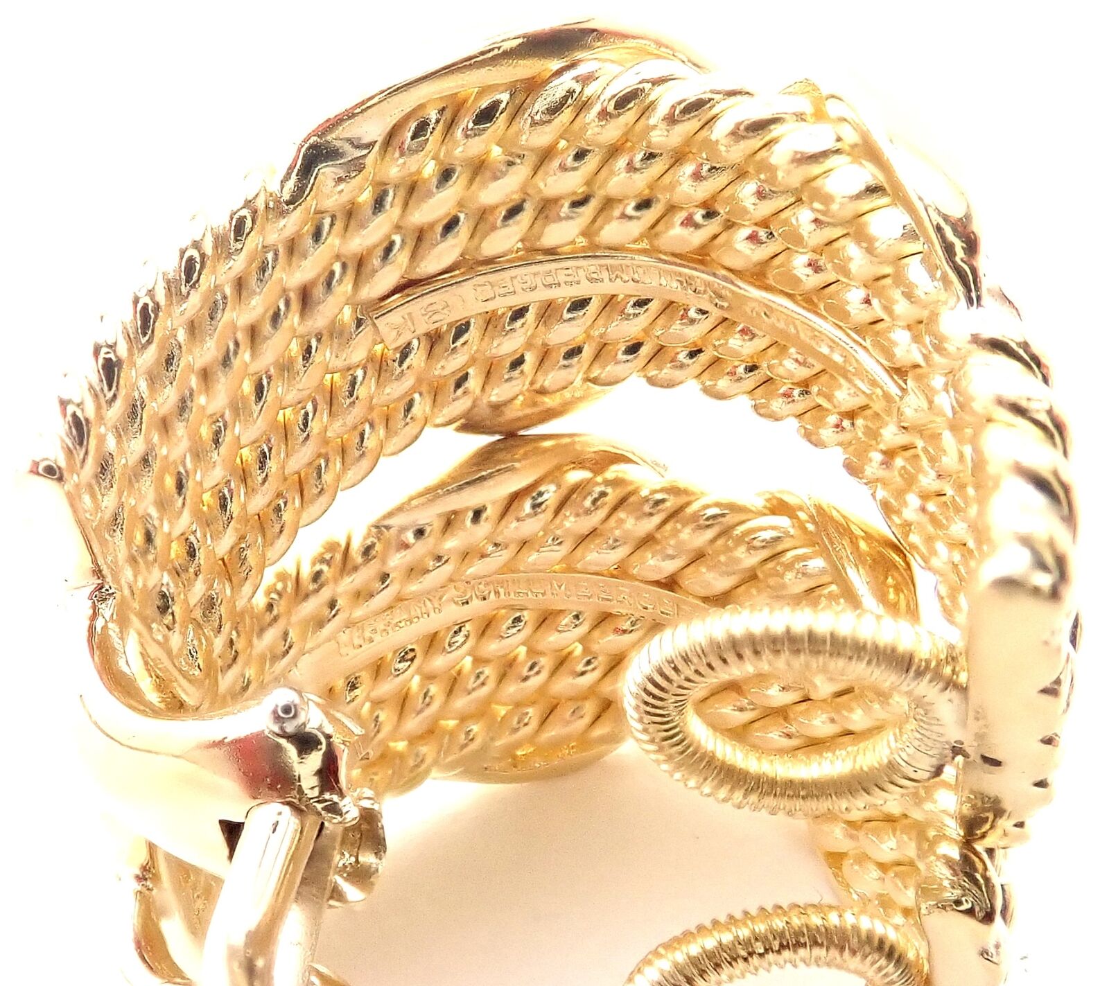 Jean Schlumberger for Tiffany & Co Jewelry & Watches:Fine Jewelry:Earrings Authentic! Tiffany & Co Jean Schlumberger 18k Yellow Gold 6 Row Rope X Earrings