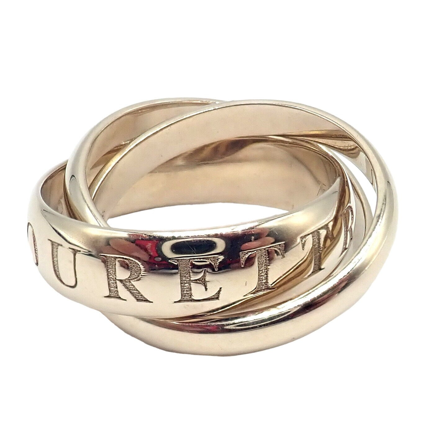 Cartier Jewelry & Watches:Fine Jewelry:Rings Authentic! Cartier Or Amour Et Trinity 18k White Gold Wide Band Ring 1998