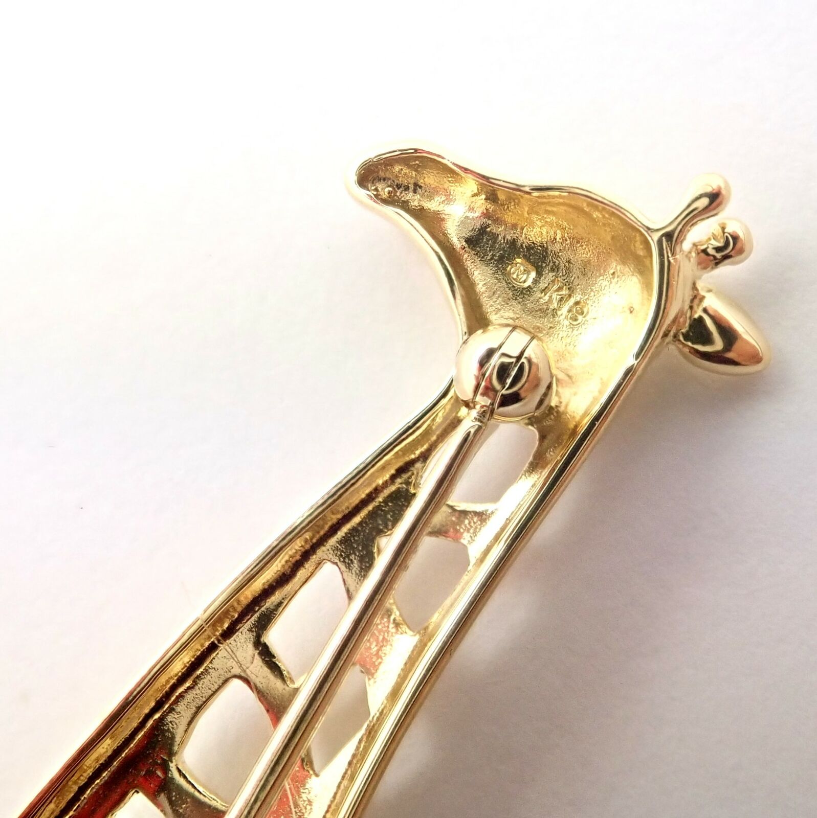 Mikimoto Jewelry & Watches:Fashion Jewelry:Brooches & Pins Rare! Authentic Mikimoto 18k Yellow Gold Large Giraffe Pin Brooch