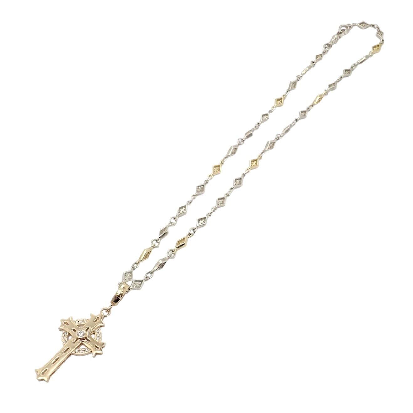 Loree Rodkin Jewelry & Watches:Fine Jewelry:Necklaces & Pendants Authentic! Loree Rodkin 18k Yellow Gold + Silver Cross Diamond Necklace