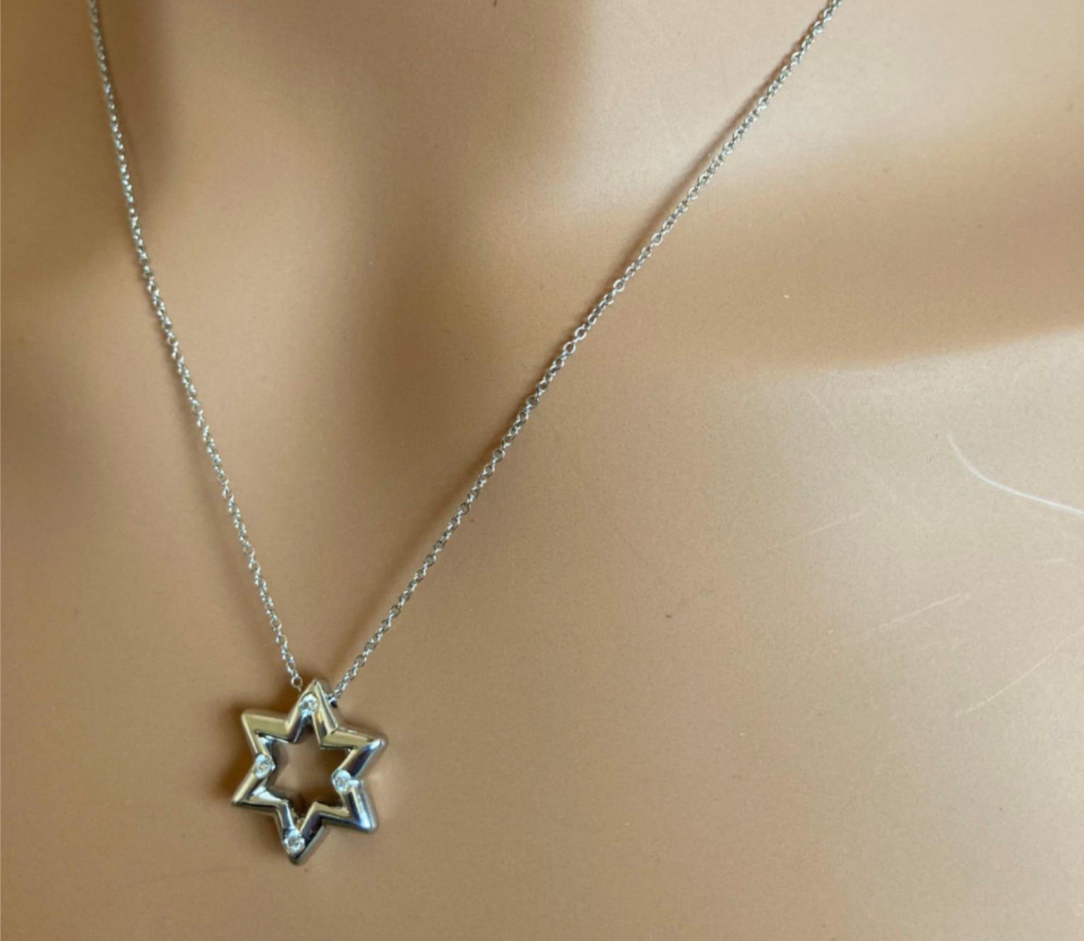 Tiffany & Co RARE NEW Silver Star of David 16 Inch Necklace | eBay