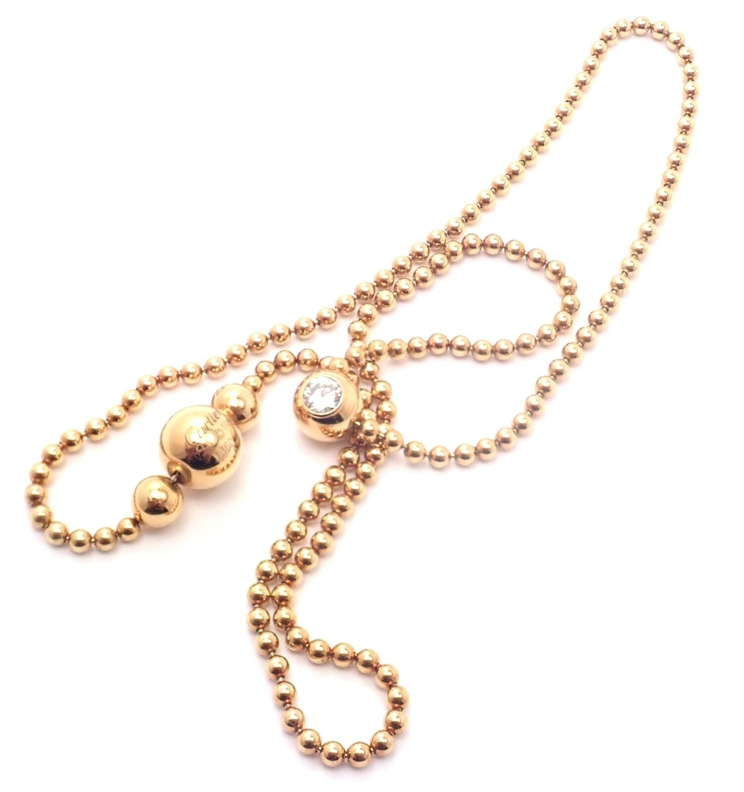 Cartier Jewelry & Watches:Fine Jewelry:Necklaces & Pendants Authentic! Cartier Draperie de Decollate 18k Yellow Gold Diamond Necklace Cert.