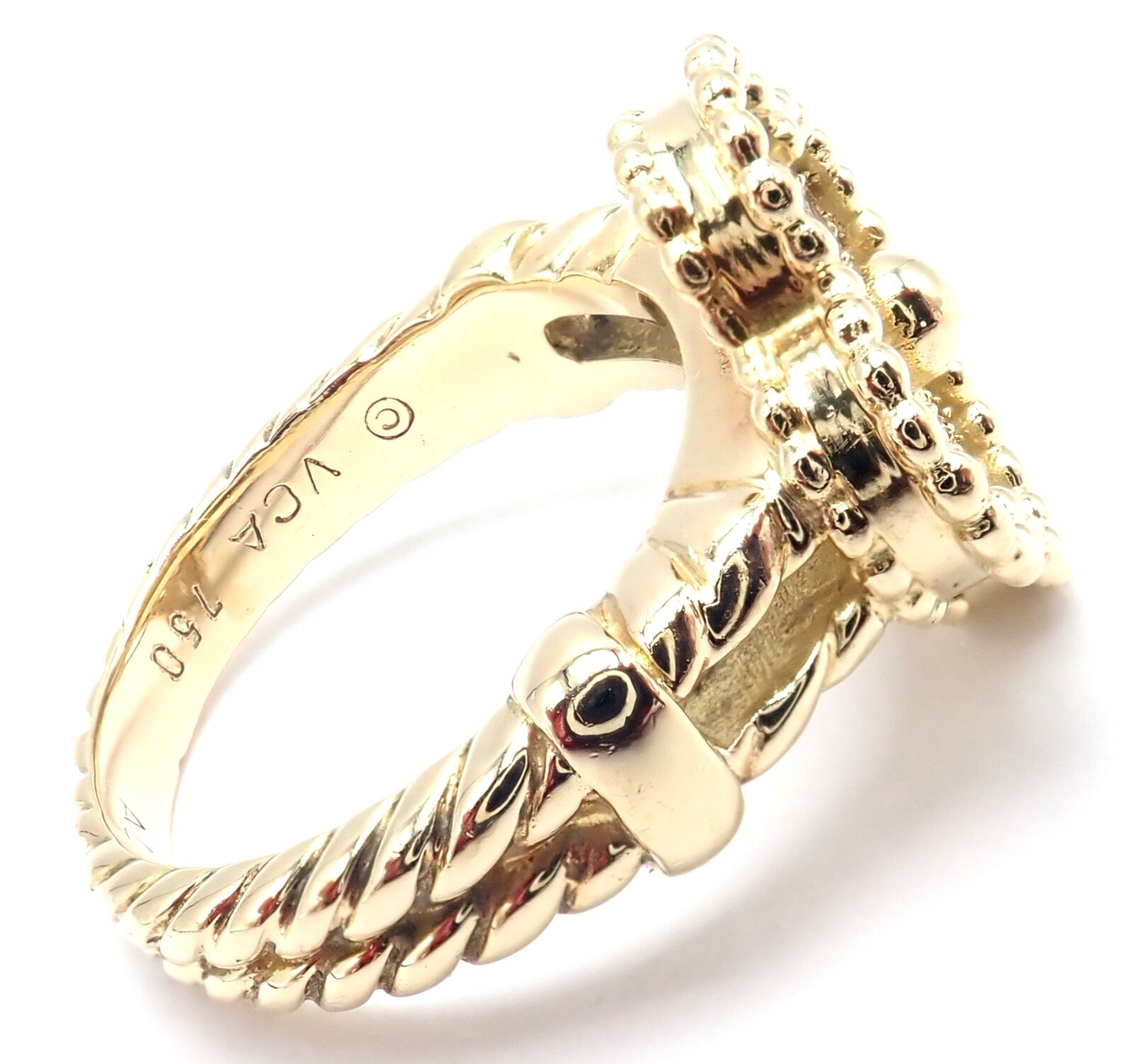 Van Cleef & Arpels Jewelry & Watches:Fine Jewelry:Rings Authentic! Van Cleef & Arpels Vintage Alhambra 18k Yellow Gold Diamond Ring