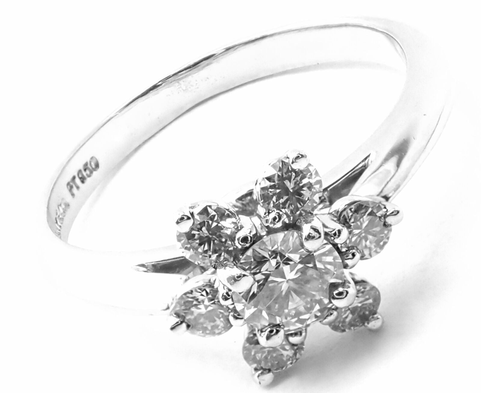 Tiffany & Co. Authentic! Tiffany & Co Platinum Diamond Flower Ring