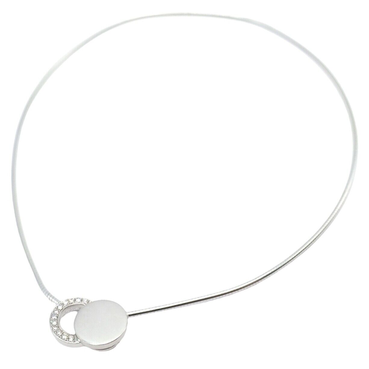 Dinh Van Jewelry & Watches:Fine Jewelry:Necklaces & Pendants Rare! Authentic Modernist Dinh Van 18k White Gold Diamond Ombre De Lune Necklace