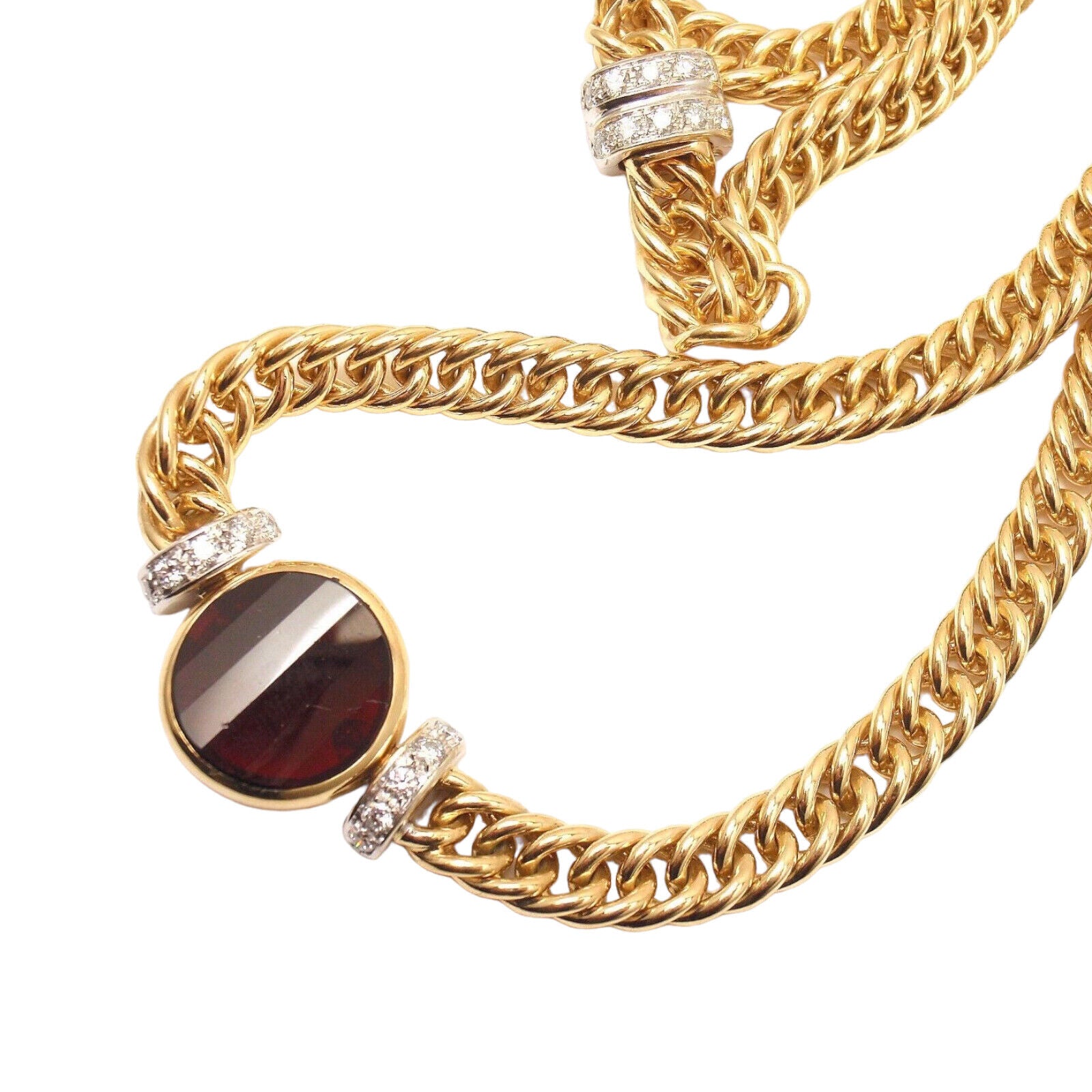 Pomellato Jewelry & Watches:Fine Jewelry:Necklaces & Pendants Authentic! Pomellato 18k Yellow Gold Diamond Fancy Cut Garnet Necklace 70g