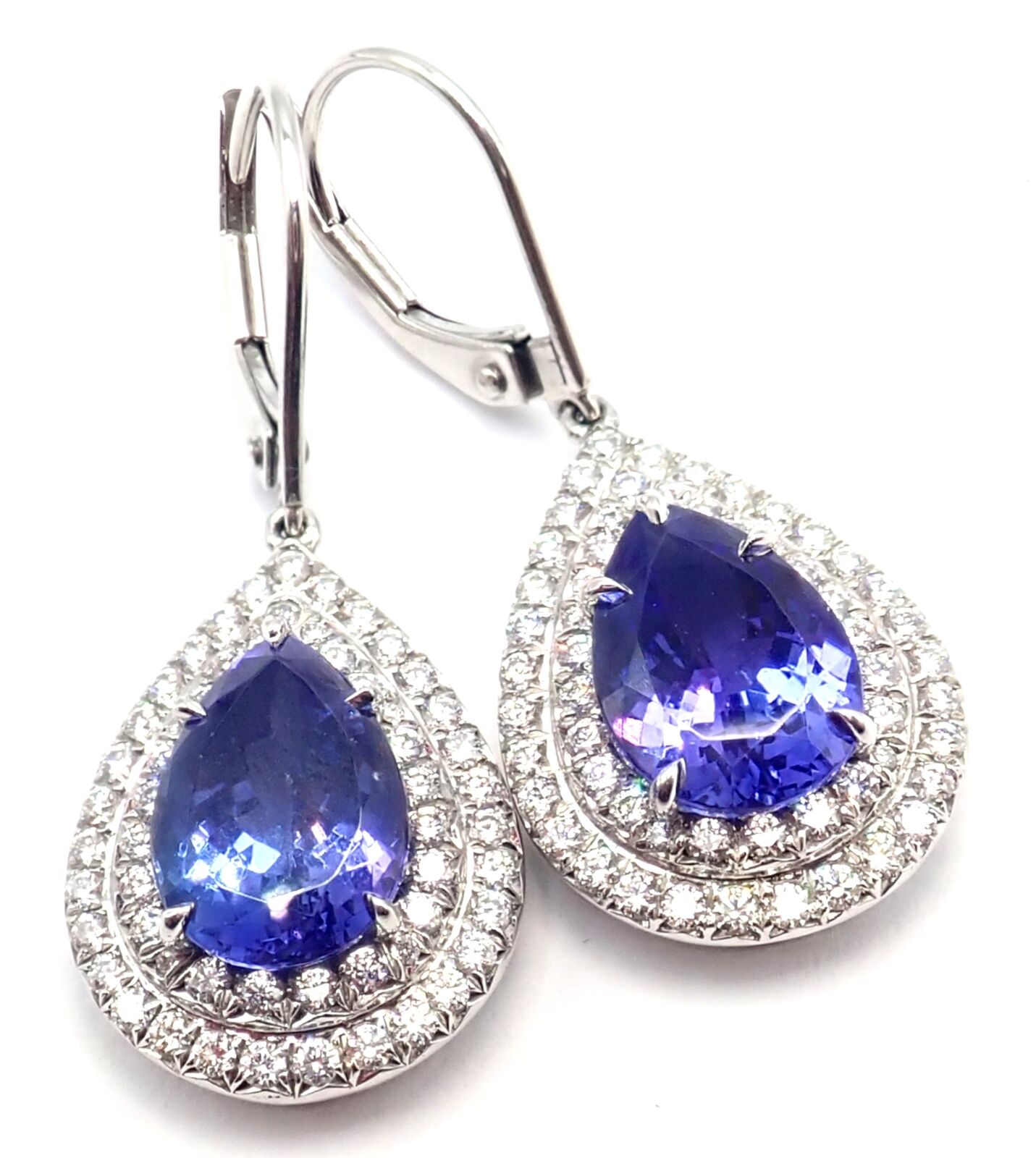 Tiffany & Co. Jewelry & Watches:Fine Jewelry:Earrings Authentic! Tiffany & Co Platinum Diamond Tanzanite Soleste Drop Earrings