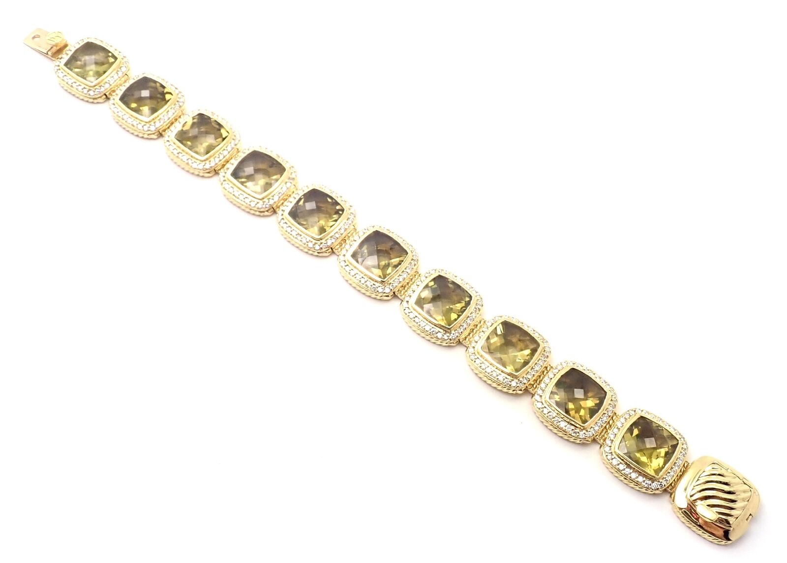 David Yurman Jewelry & Watches:Fine Jewelry:Bracelets & Charms David Yurman Albion 18k Yellow Gold 3.20ct Diamond Citrine Wide Link Bracelet