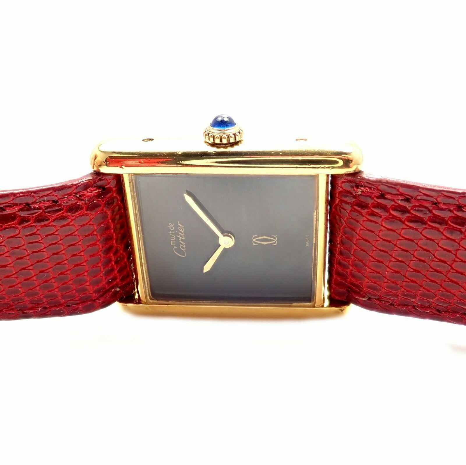 Cartier Jewelry & Watches:Watches, Parts & Accessories:Watches:Wristwatches Authentic! Cartier Tank Vermeil 925 Unisex Manual Wind Watch