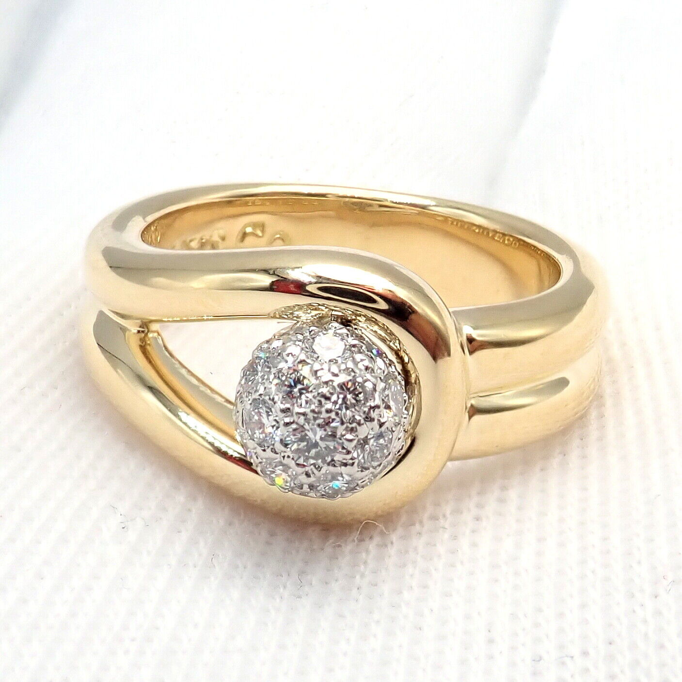 Authentic! Tiffany & Co 18k Yellow Gold + Platinum Diamond