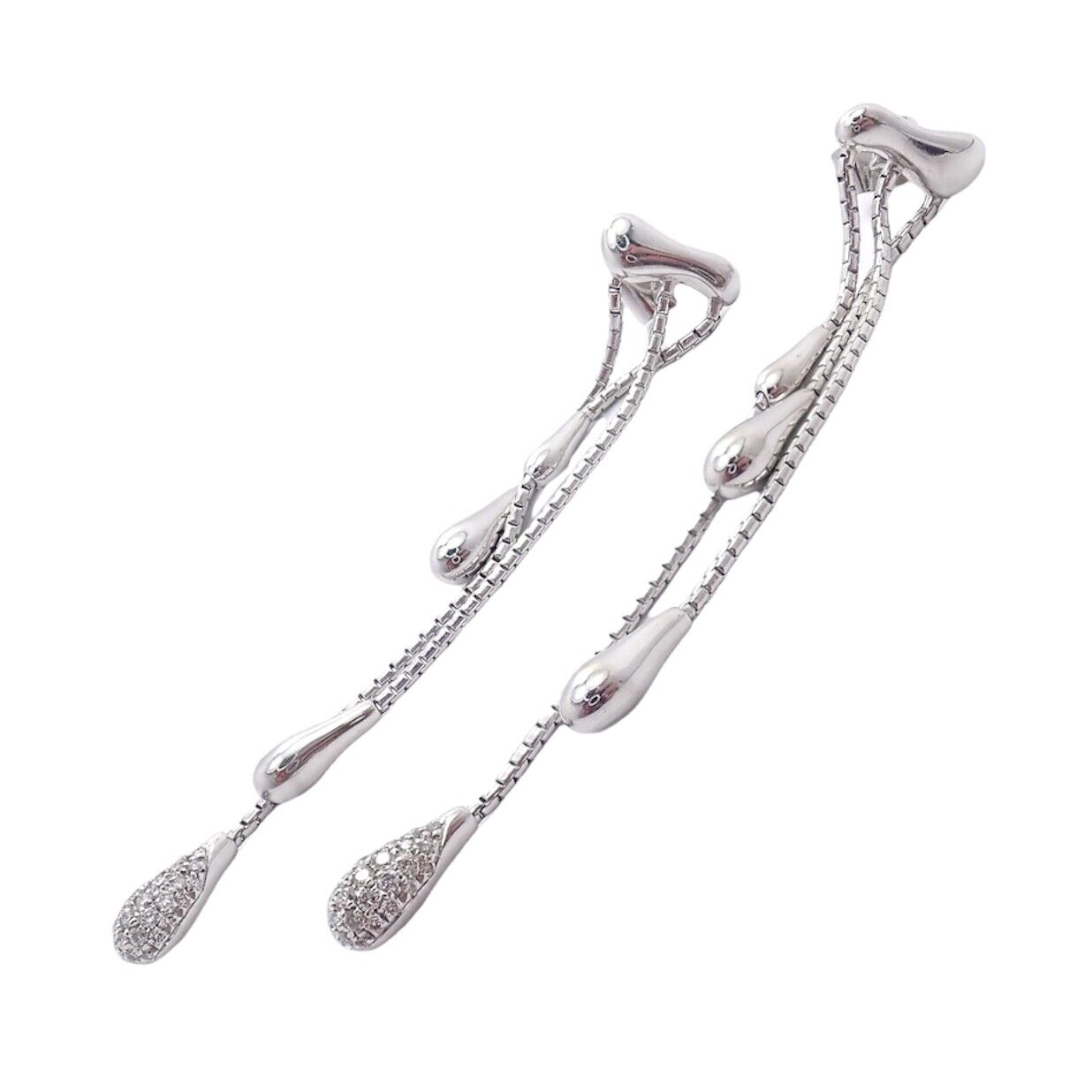 Teardrop Hoop Studs Earrings with Extra Long Chain Backs – i.a.m