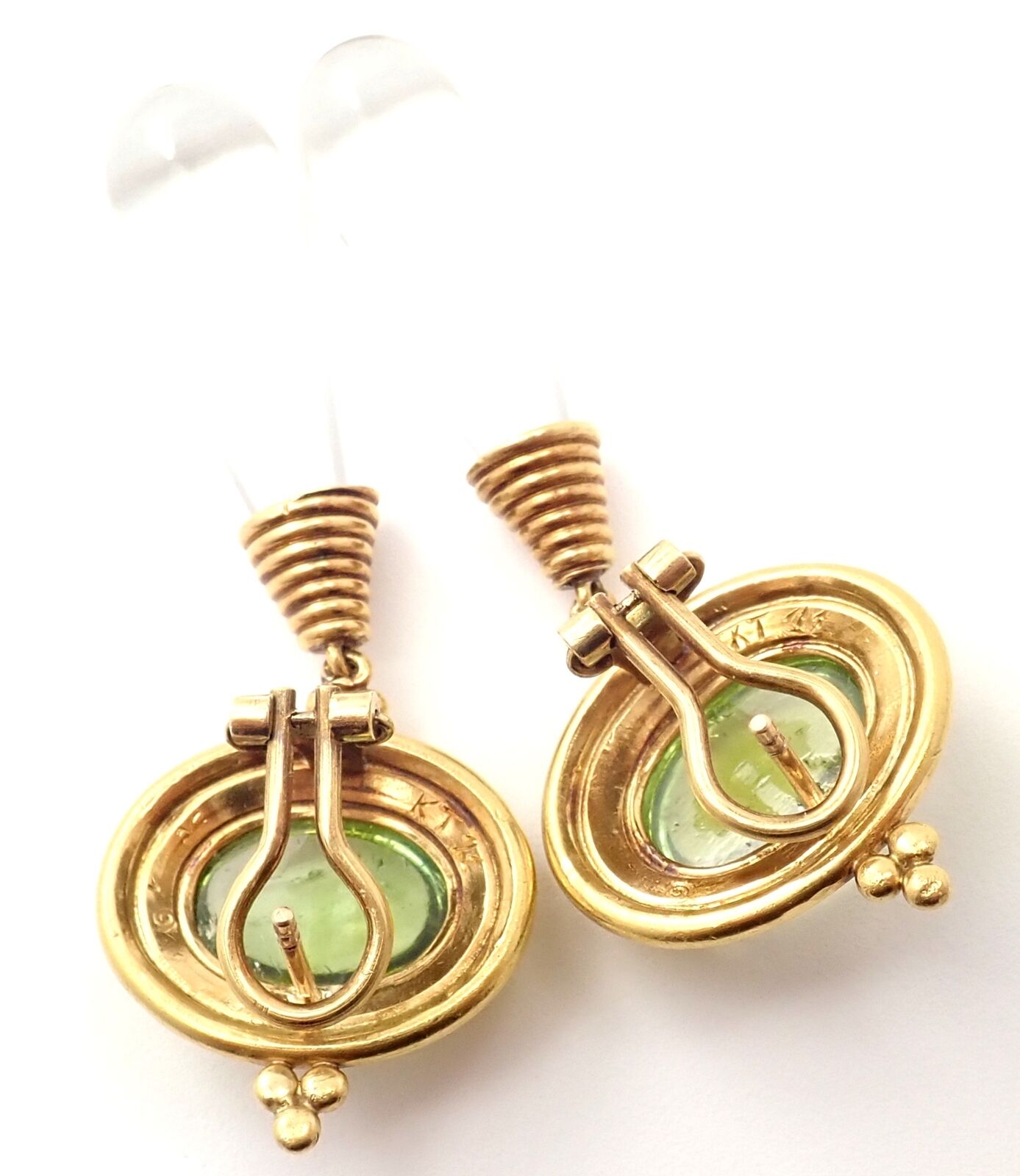 Temple St. Clair Jewelry & Watches:Fine Jewelry:Earrings Authentic! Temple St Clair 22k Yellow Gold Green Beryl Rock Crystal Earrings
