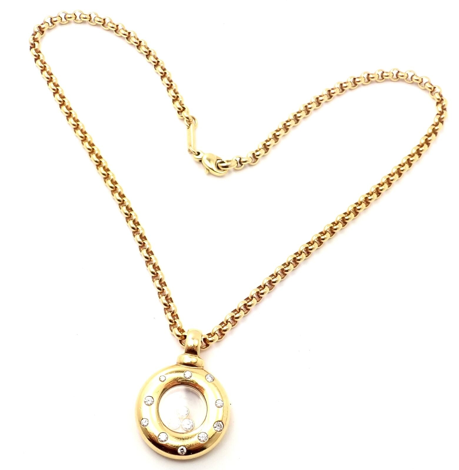 Chopard Jewelry & Watches:Fine Jewelry:Necklaces & Pendants Authentic! Chopard Happy Diamonds 18k Yellow Gold Diamond Pendant Necklace