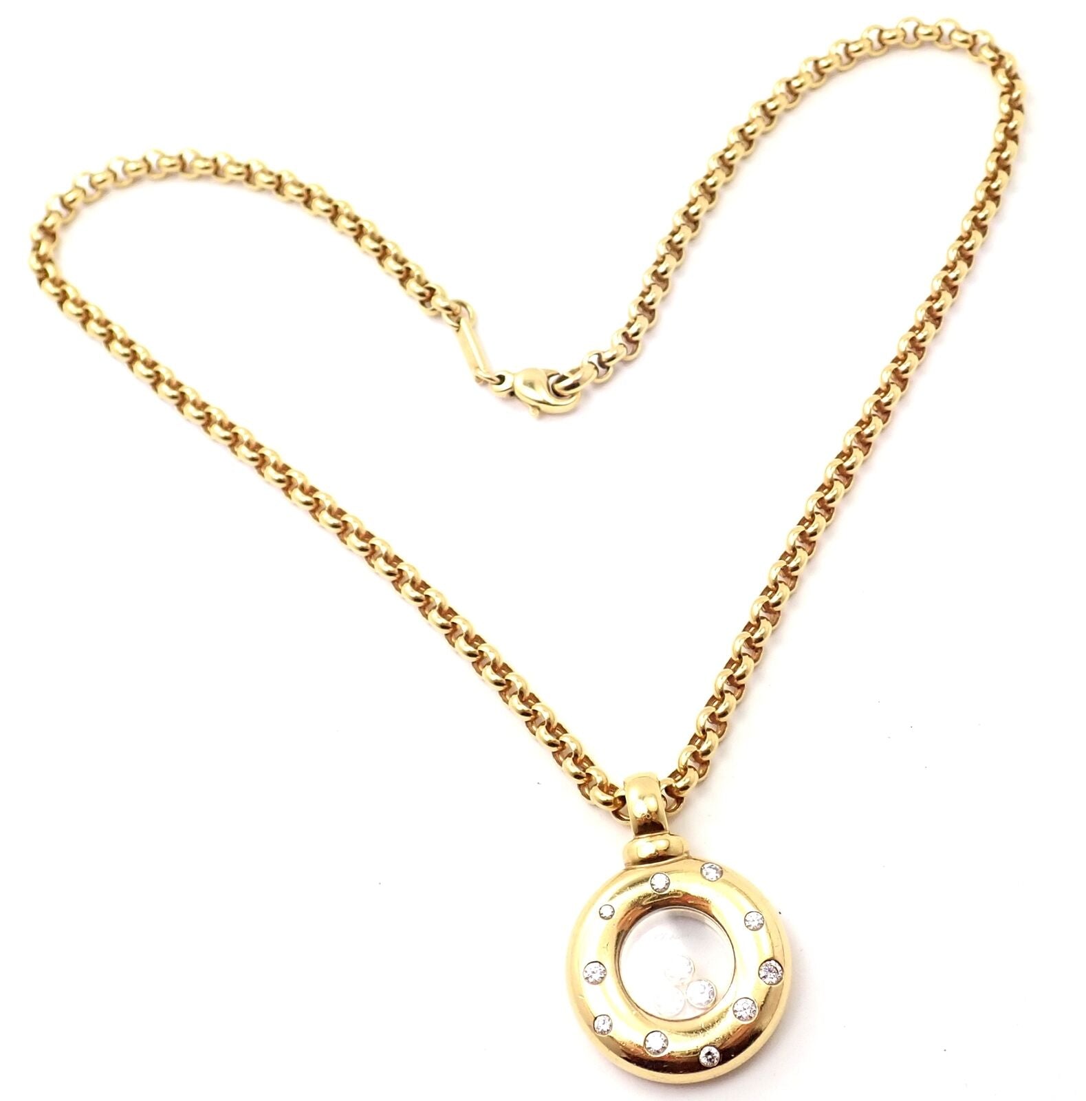 Chopard Jewelry & Watches:Fine Jewelry:Necklaces & Pendants Authentic! Chopard Happy Diamonds 18k Yellow Gold Diamond Pendant Necklace