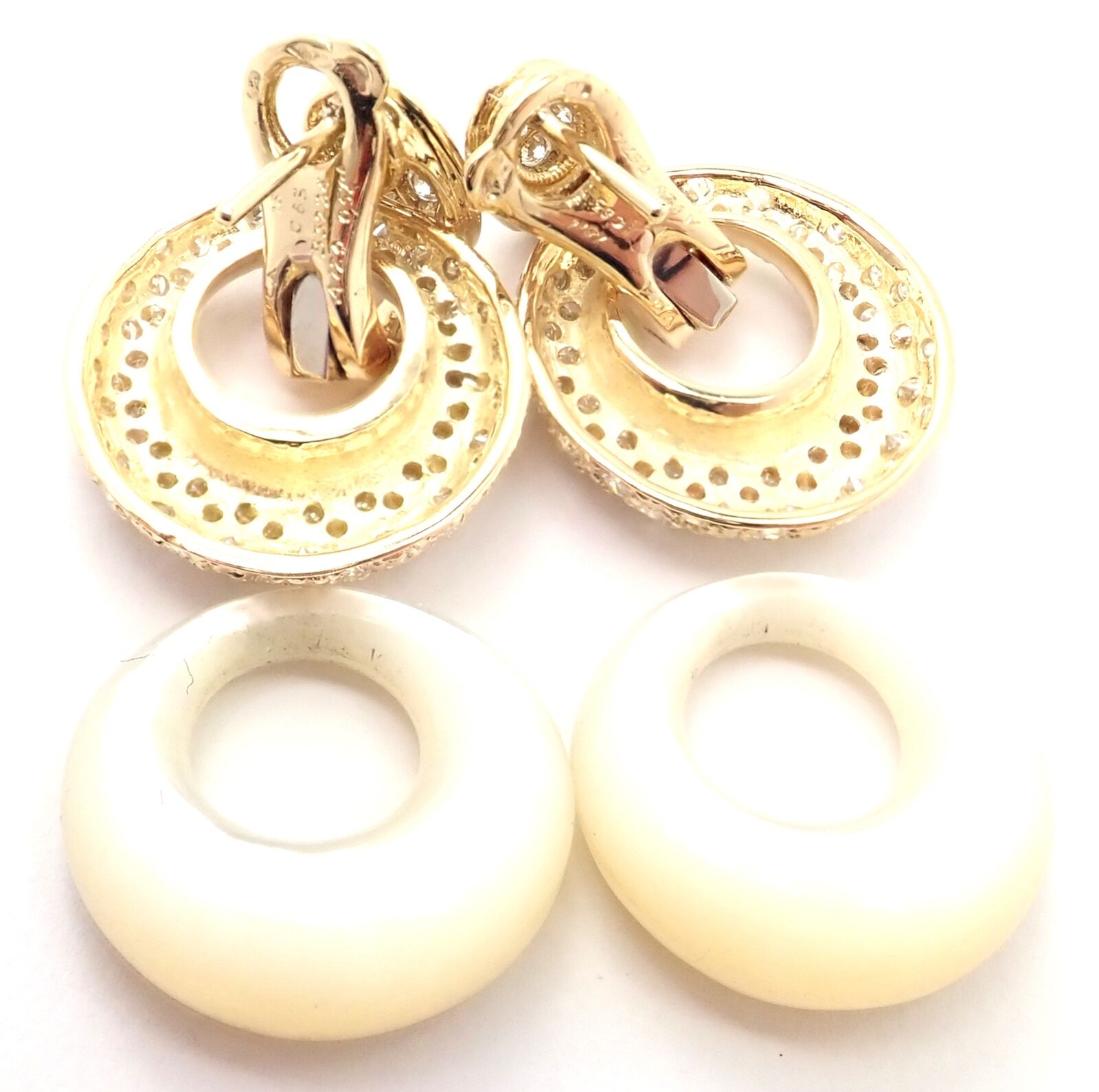 Van Cleef & Arpels Jewelry & Watches:Fine Jewelry:Earrings Rare! Van Cleef & Arpels 18k Yellow Gold Diamond MOP Door Knocker Earrings