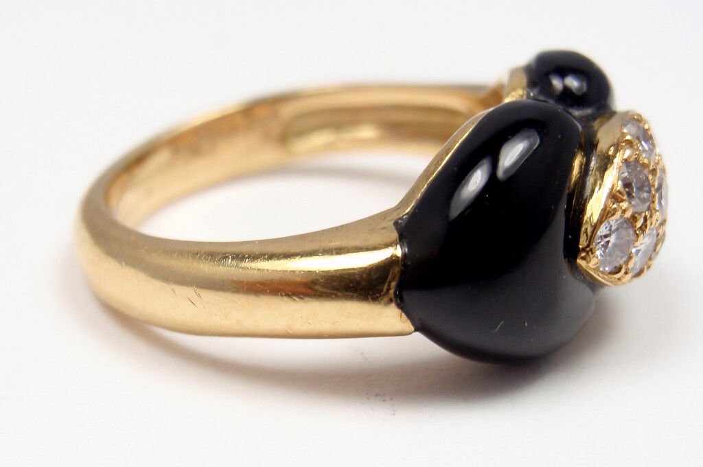Van Cleef & Arpels Jewelry & Watches:Fine Jewelry:Rings VAN CLEEF & ARPELS VCA 18K GOLD DIAMOND BLACK ONYX RING