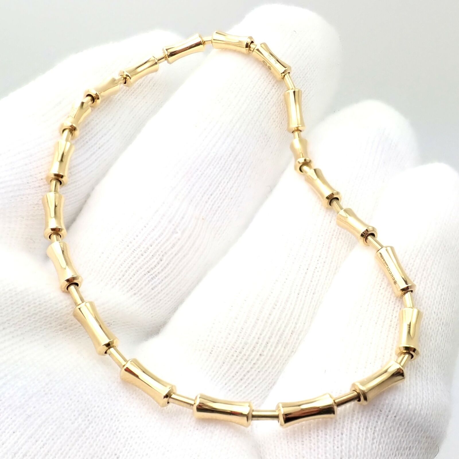 Gucci Jewelry & Watches:Fine Jewelry:Bracelets & Charms Rare! Authentic Gucci 18k Yellow Gold Bamboo Bracelet