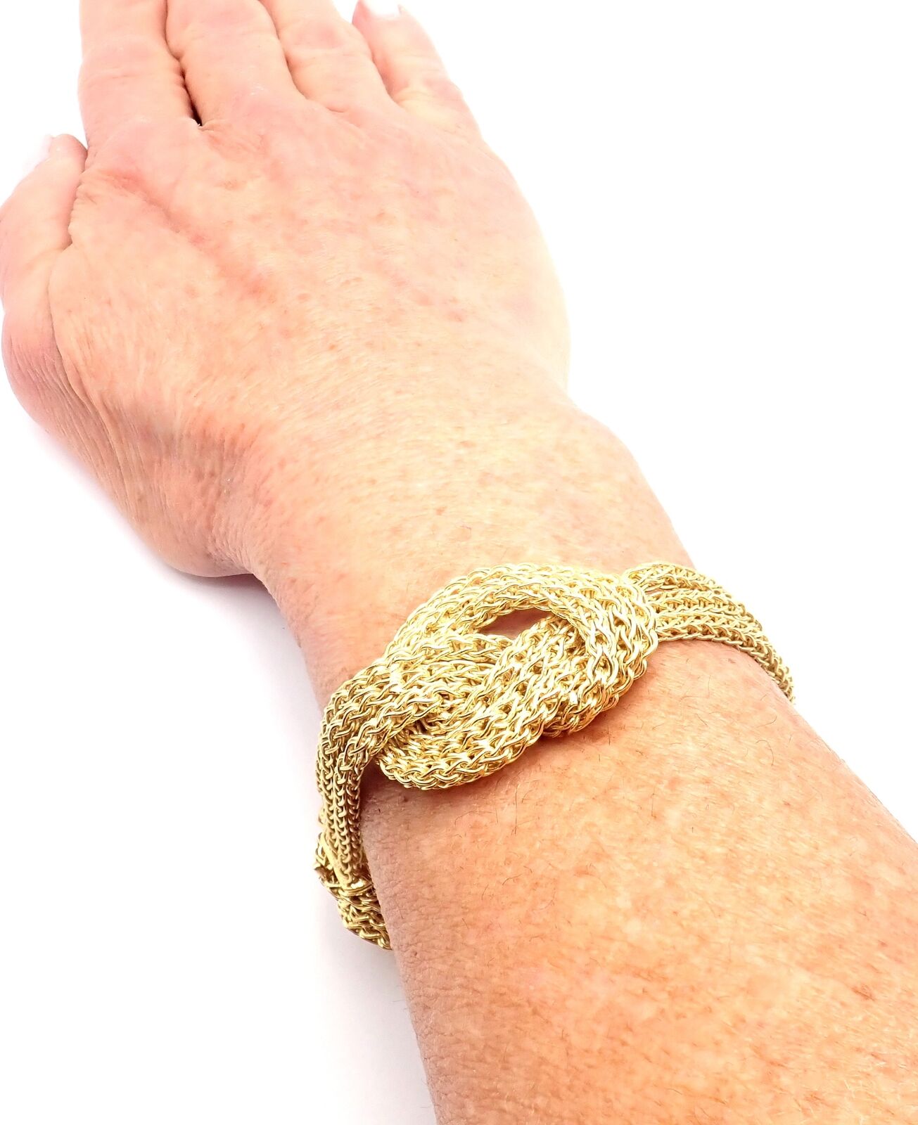 Authentic! Vintage Tiffany & Co 18k Yellow Gold Woven Knot Bracelet