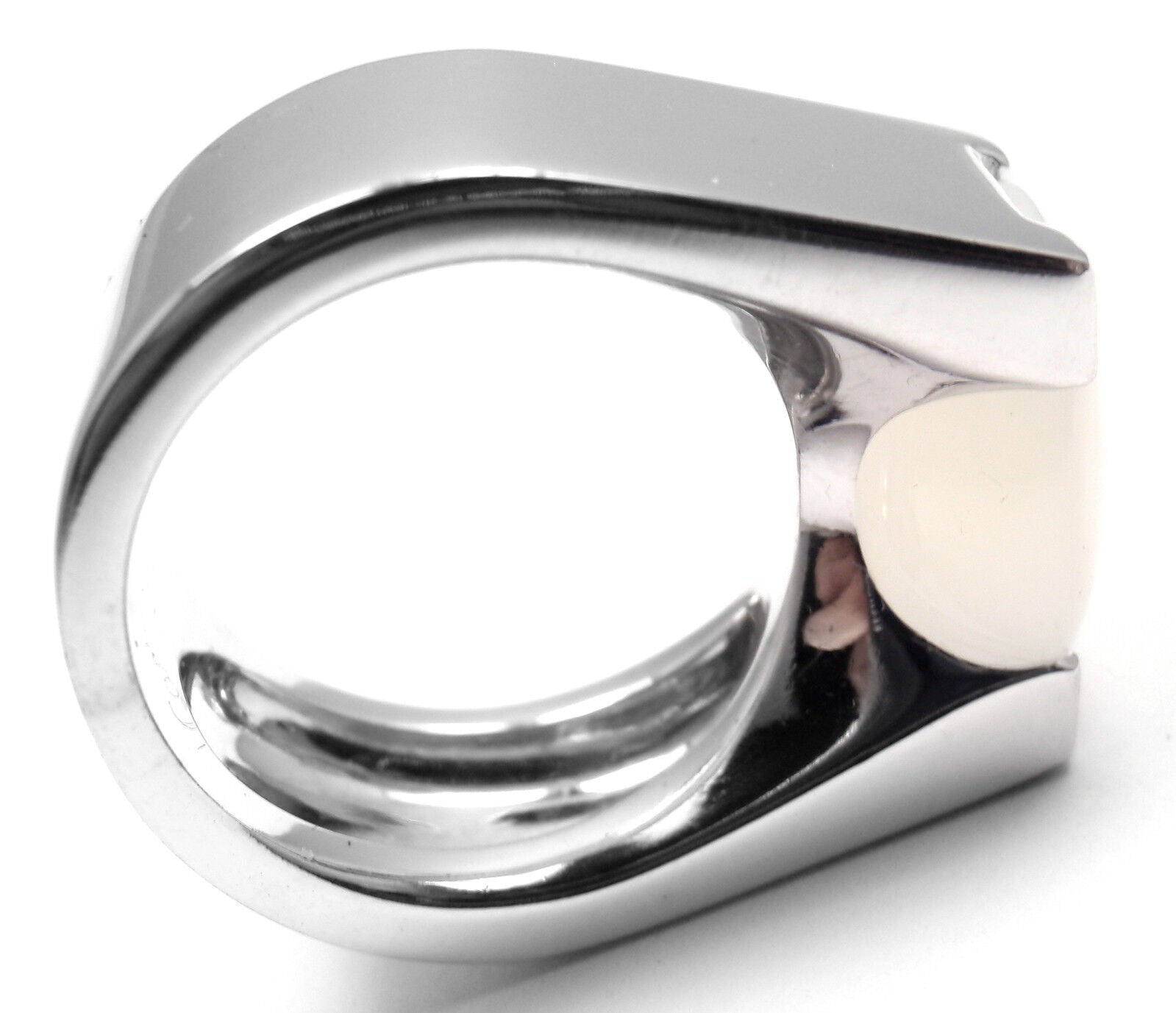Cartier Jewelry & Watches:Fine Jewelry:Rings Authentic! Cartier 18k White Gold Moonstone Large Ring Size 50 US 5 1/4