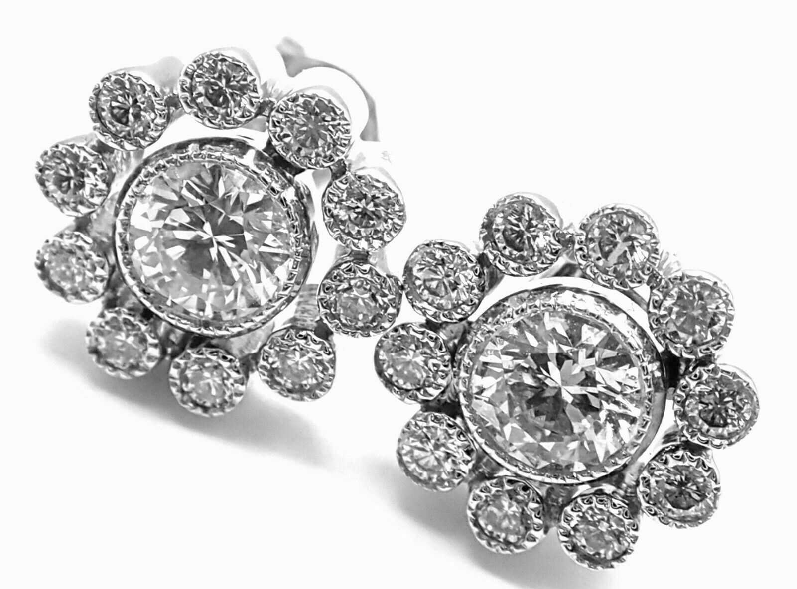 Tiffany & Co. Authentic! Vintage Tiffany & Co Platinum Flower Diamond Stud Earrings