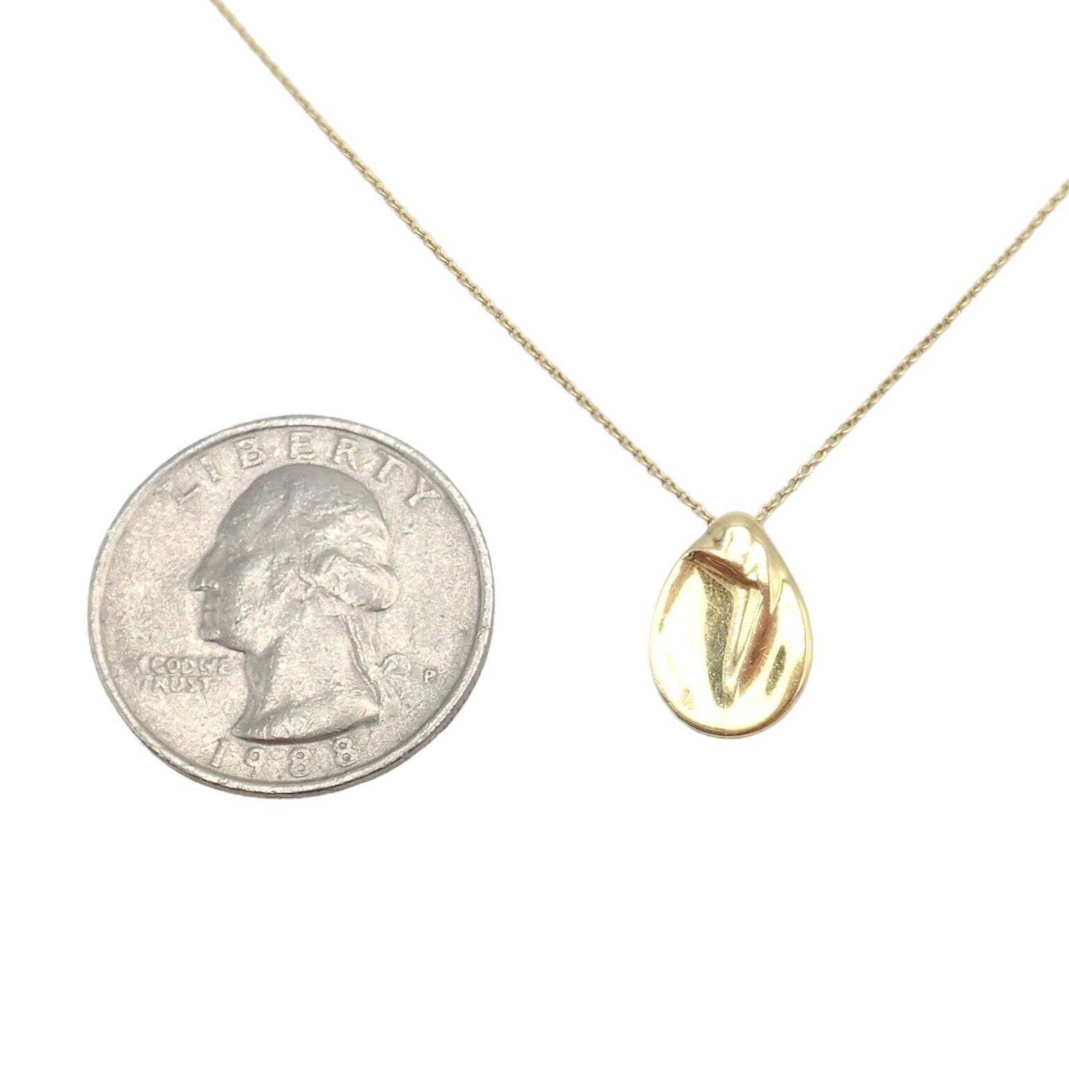 Tiffany & Co. Jewelry & Watches:Fine Jewelry:Necklaces & Pendants Tiffany & Co Peretti 18k Yellow Gold Madonna Pendant Sweet Mini Chain Necklace