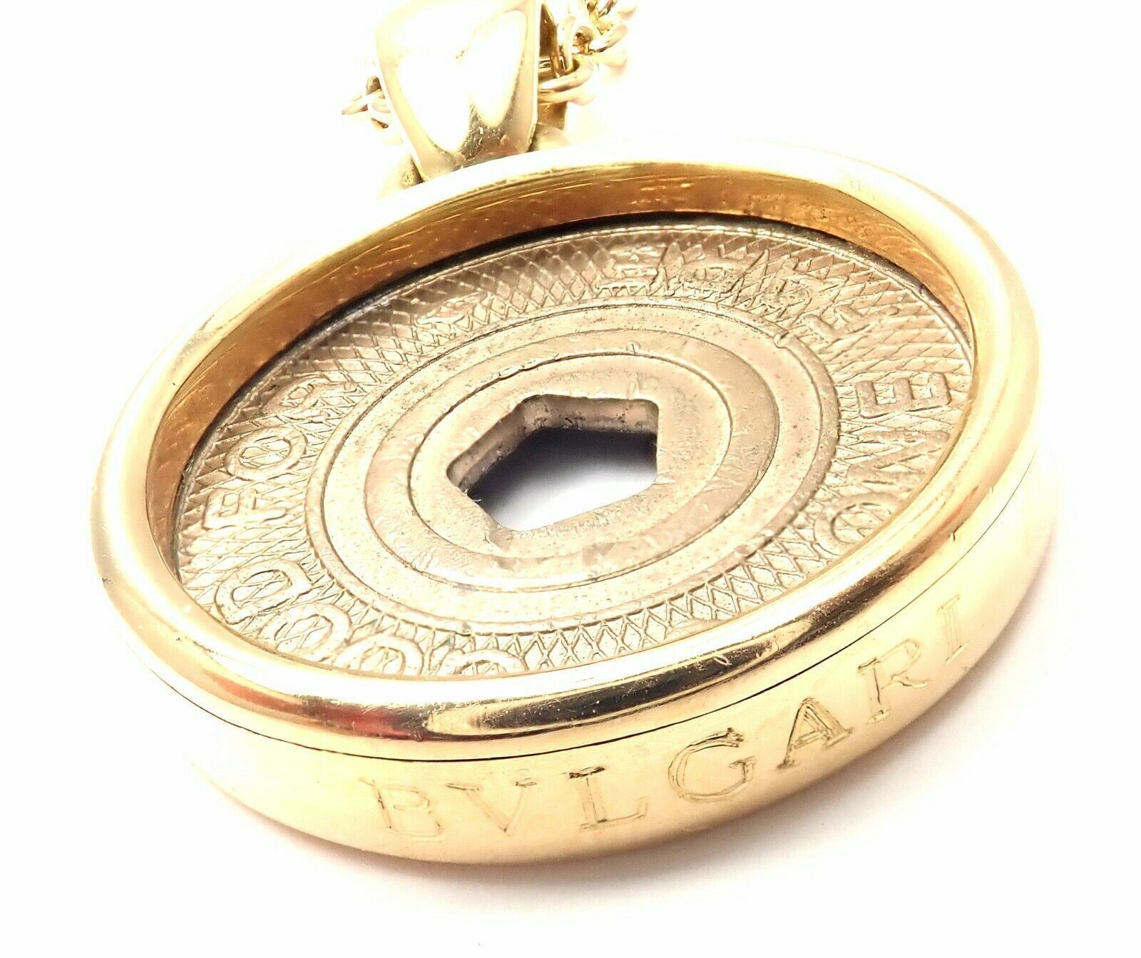 Bvlgari Jewelry & Watches:Fine Jewelry:Necklaces & Pendants Rare! Authentic Bulgari Bvlgari 18k Yellow Gold NYC Subway Token Lim Ed Necklace