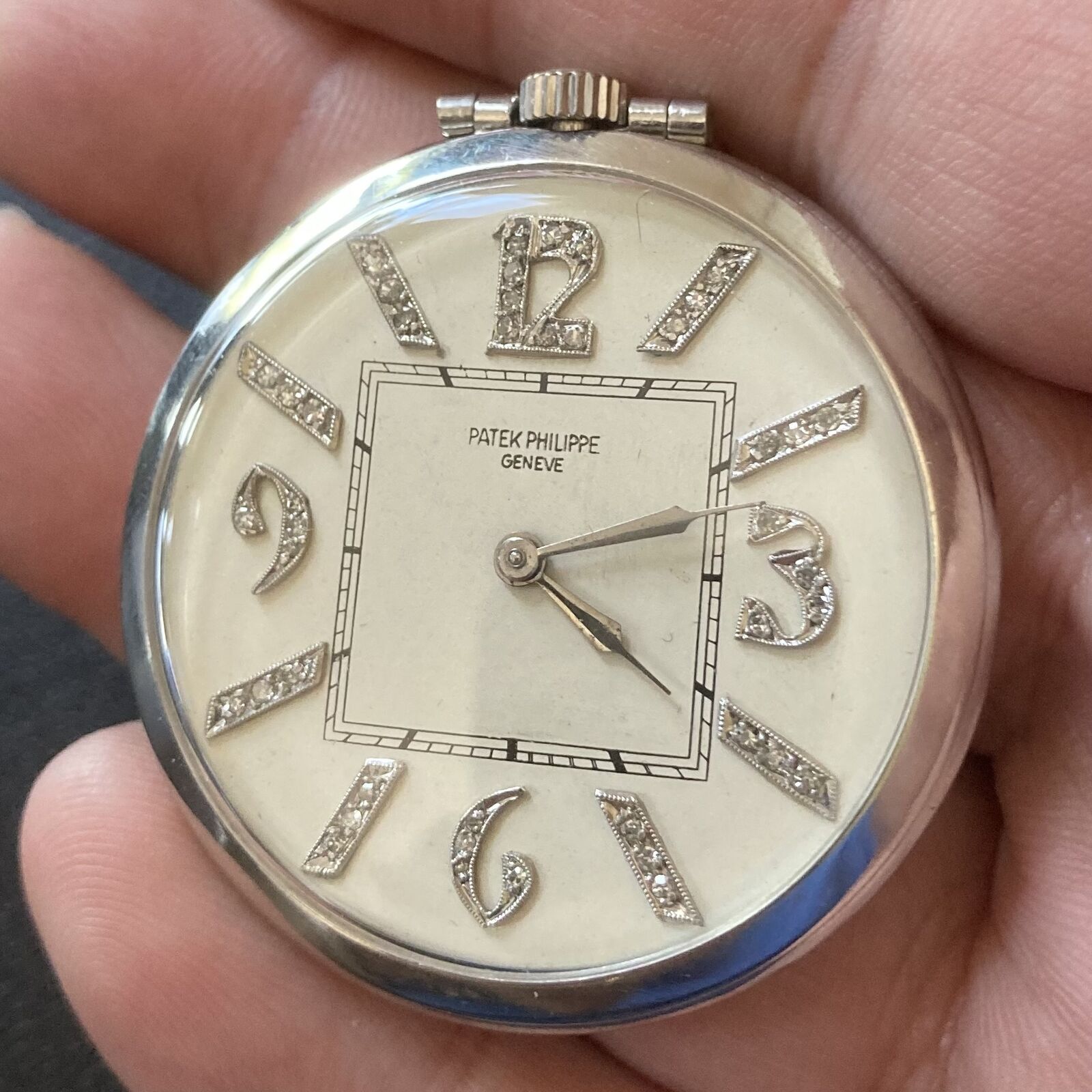 Patek Philippe Jewelry & Watches:Watches, Parts & Accessories:Watches:Pocket Watches Ultra Rare! Patek Philippe Platinum Diamond 14s Pocket Watch c. 1885