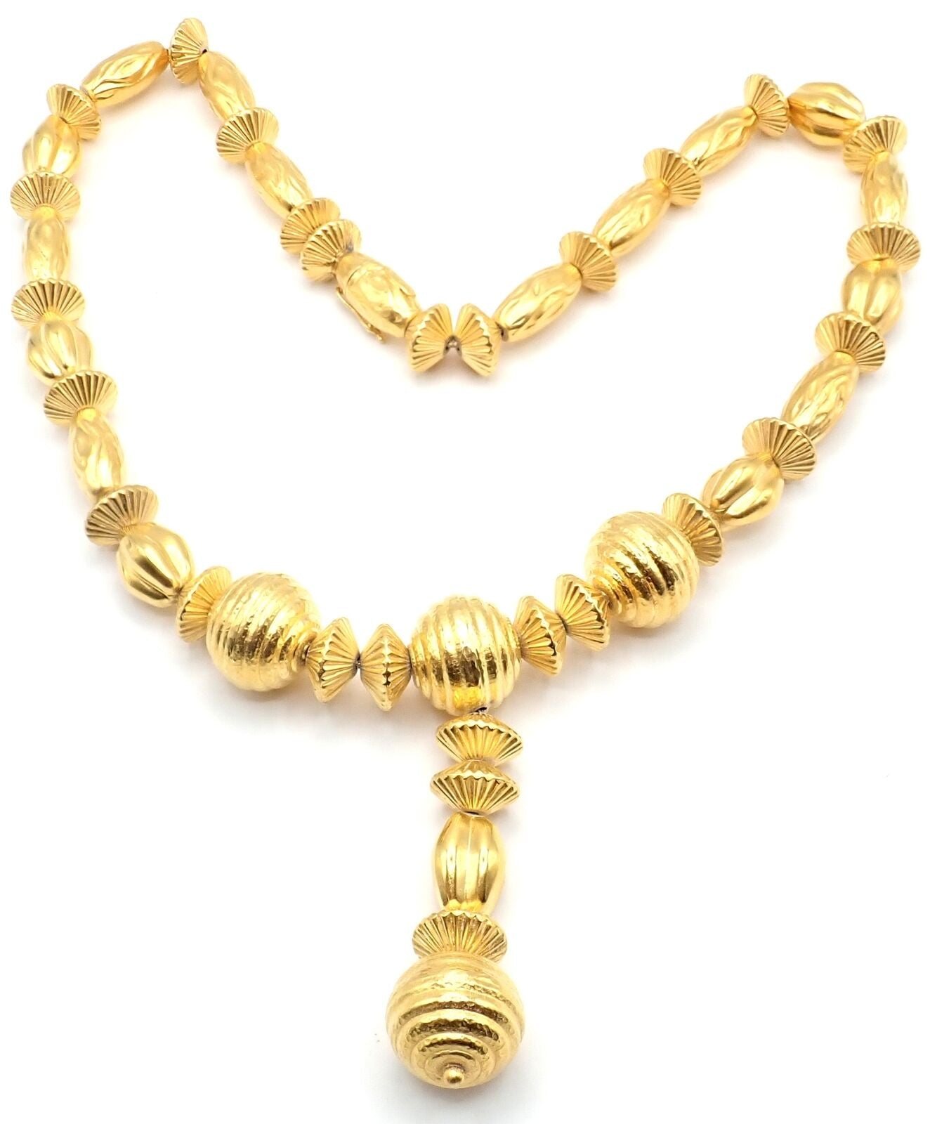 Ilias Lalaounis Jewelry & Watches:Fine Jewelry:Necklaces & Pendants Authentic! Ilias Lalaounis Minoan & Mycenaeam 22k Gold 23" Long Bead Necklace