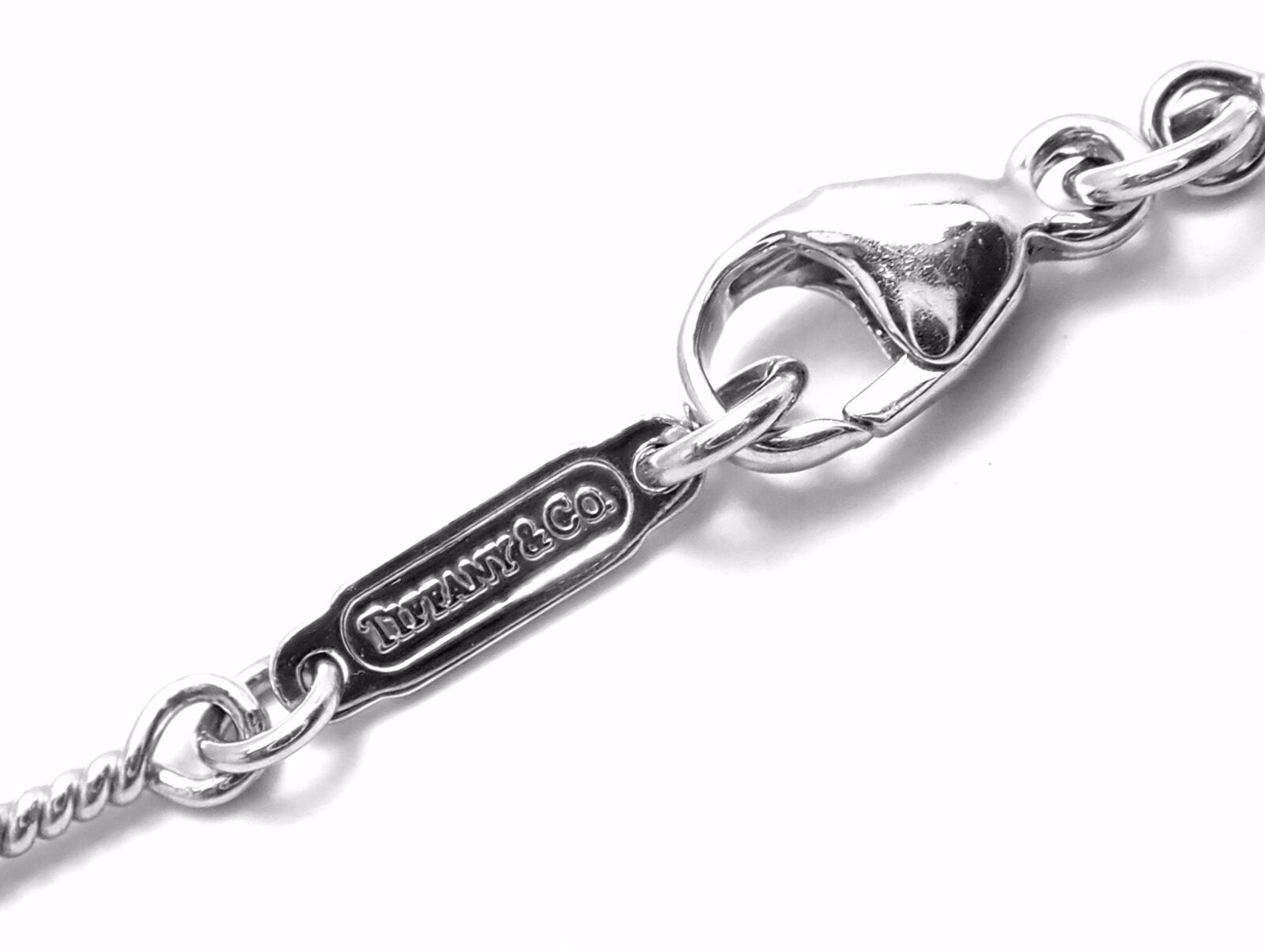 Authentic! Tiffany & Co Platinum Diamond Open Heart Pendant