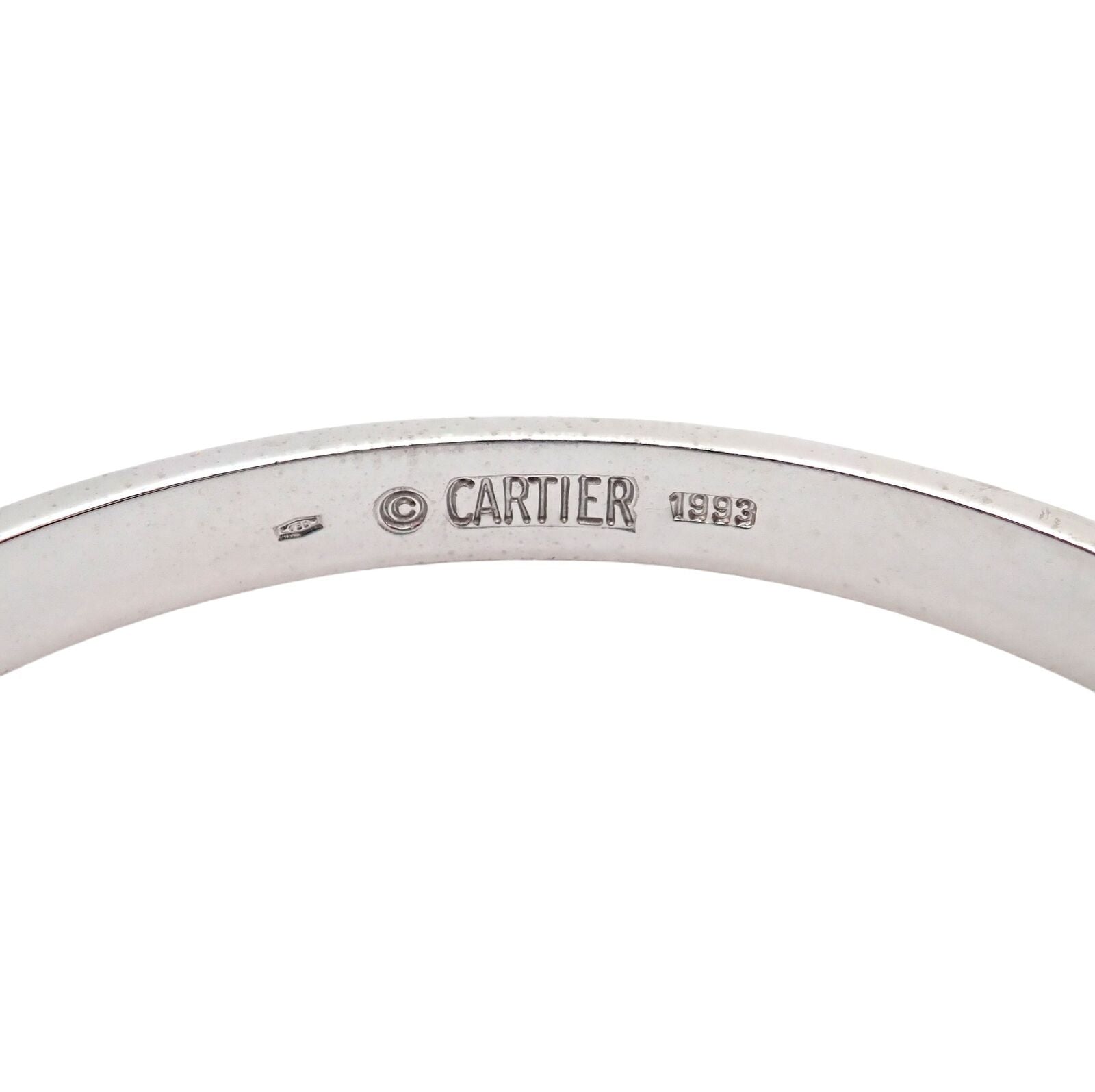 Authentic Cartier 18k White Gold Love Bangle Bracelet Size 17