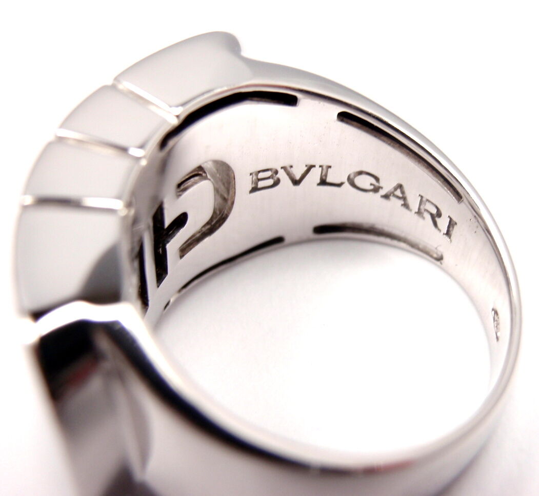 Bulgari Jewelry & Watches:Fine Jewelry:Rings CLASSIC! AUTHENTIC! BVLGARI BULGARI 18K WHITE GOLD PARENTESI RING BAND SIZE 5