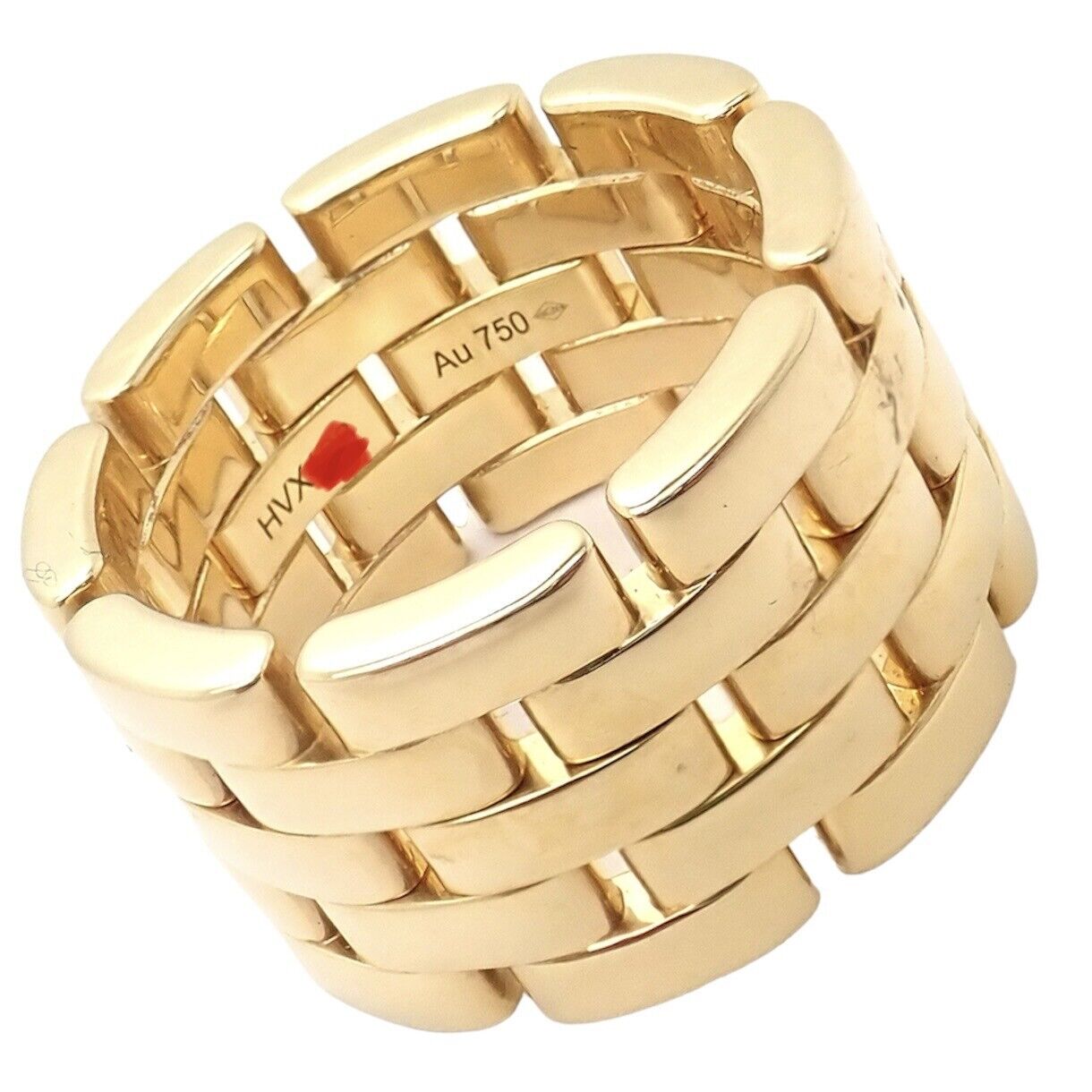 Cartier Jewelry & Watches:Fine Jewelry:Rings Authentic! Cartier 18k Yellow Gold Maillon Panthere 5 Row Ring Sz 55 7.25 + Cert