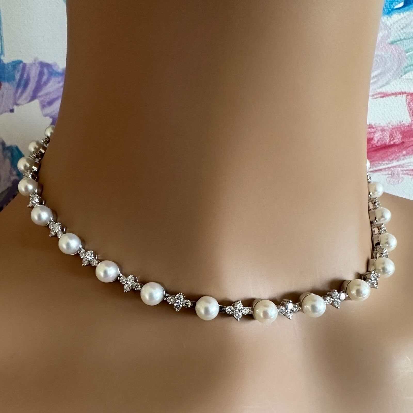 Elsa peretti pearl necklace Tiffany & Co White in Pearl - 35820299