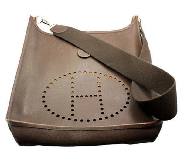 Hermes Clothing, Shoes & Accessories:Women:Women's Bags & Handbags Authentic! Hermes Evelyne Chocolate Brown Epsom Leather GM Handbag Purse