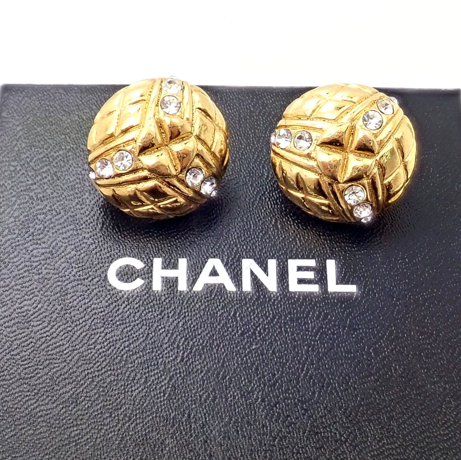 Chanel Paris France Vintage Crystal Earrings