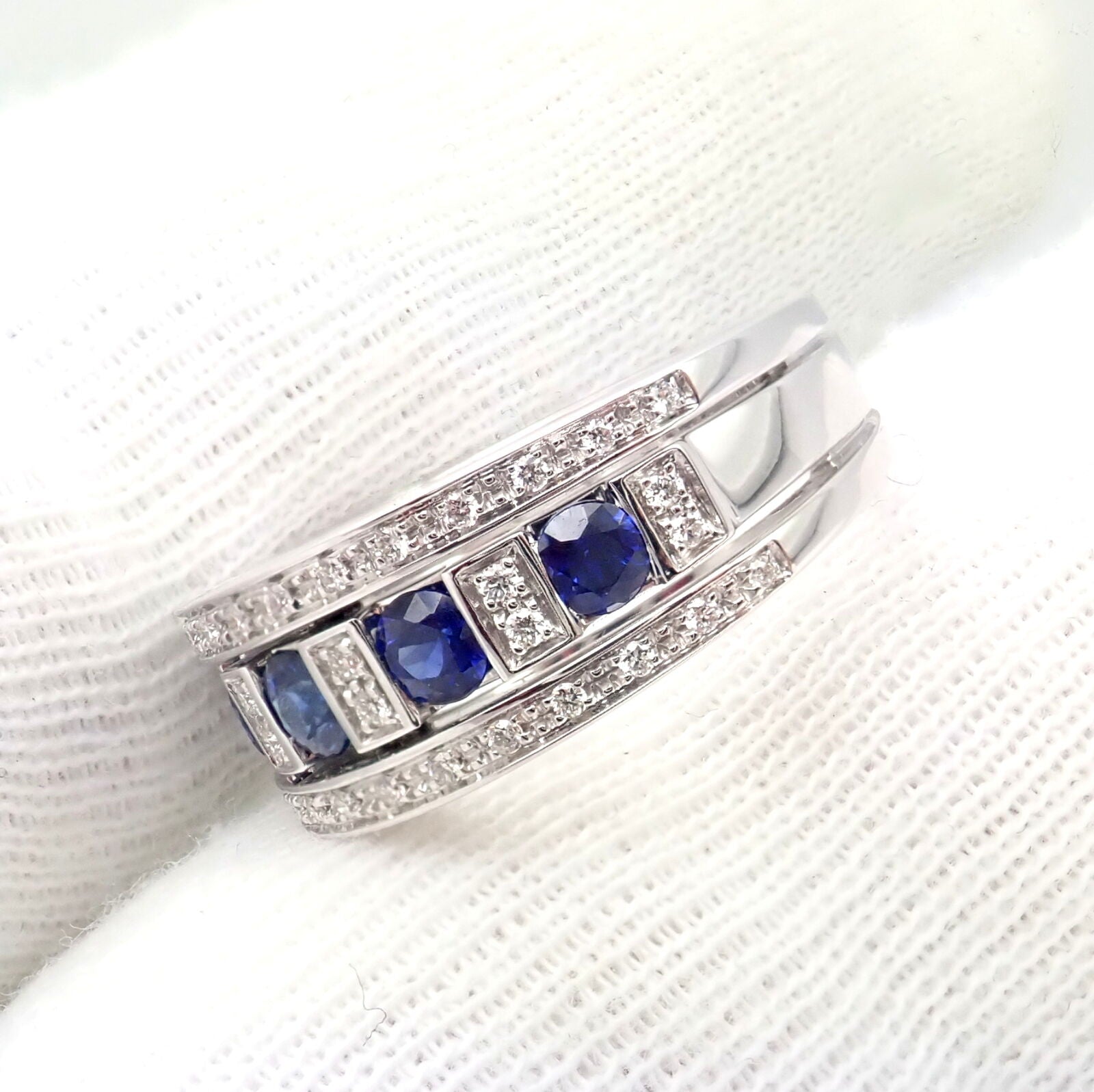 Damiani Jewelry & Watches:Fine Jewelry:Rings Authentic Damiani 18k White Gold Diamond Sapphire Belle Epoque Ring
