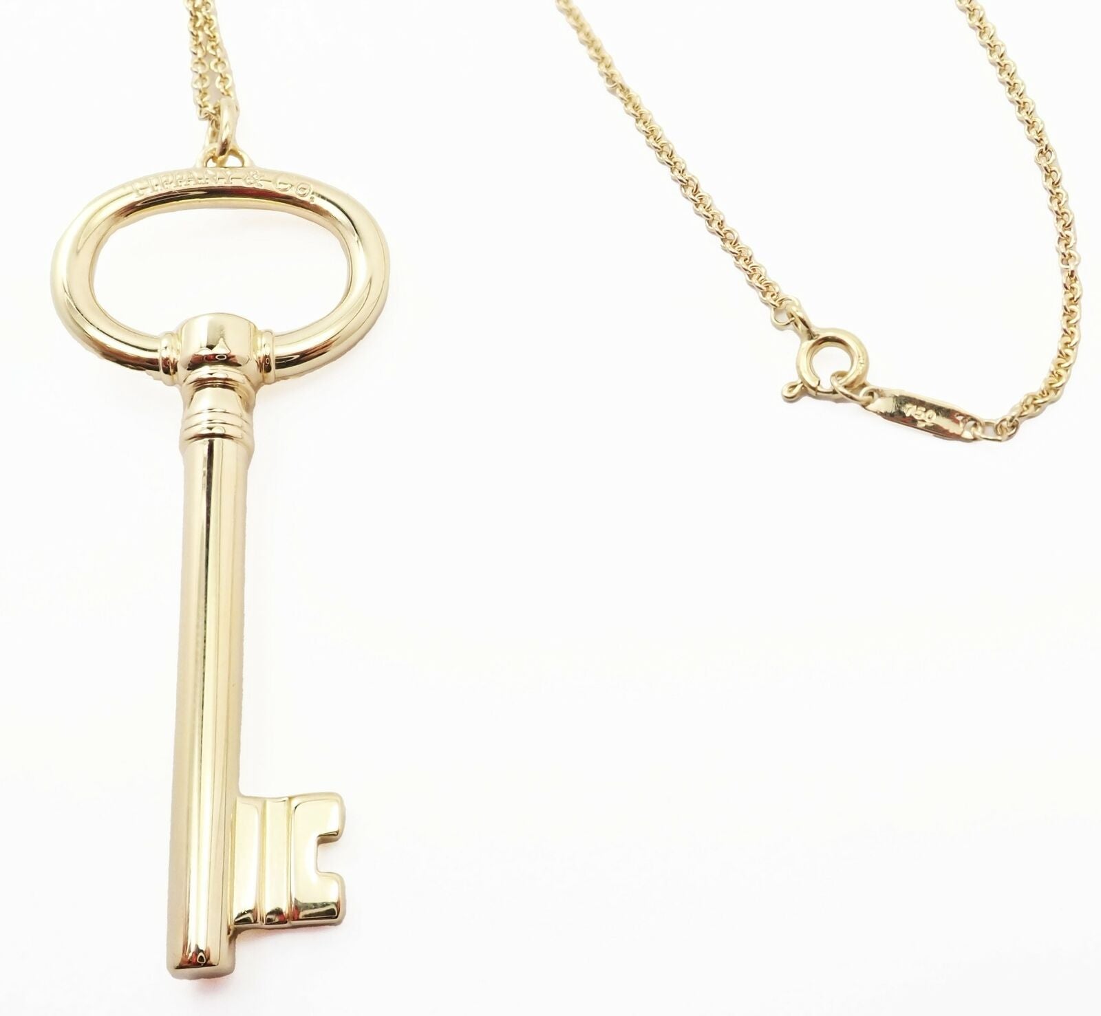 Tiffany & Co Jewelry & Watches:Fine Jewelry:Necklaces & Pendants Authentic! Tiffany & Co 18k Yellow Gold Oval Key Pendant Necklace