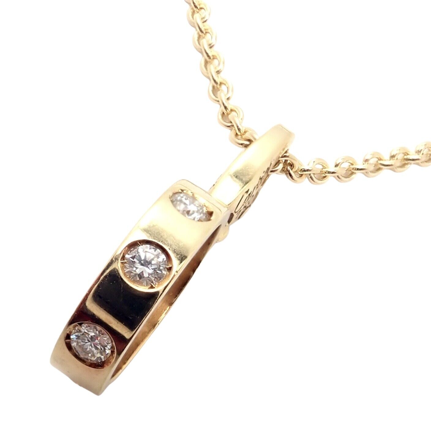 Cartier Jewelry & Watches:Fine Jewelry:Necklaces & Pendants Authentic! Cartier 18k Yellow Gold 7 Diamond LOVE Pendant Necklace