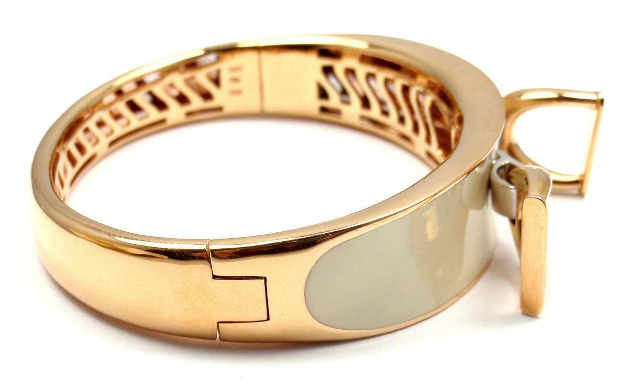 Roberto Coin Jewelry & Watches:Fine Jewelry:Bracelets & Charms Authentic! Roberto Coin Cheval Stirrup 18k Gold Diamond Enamel Bangle Bracelet