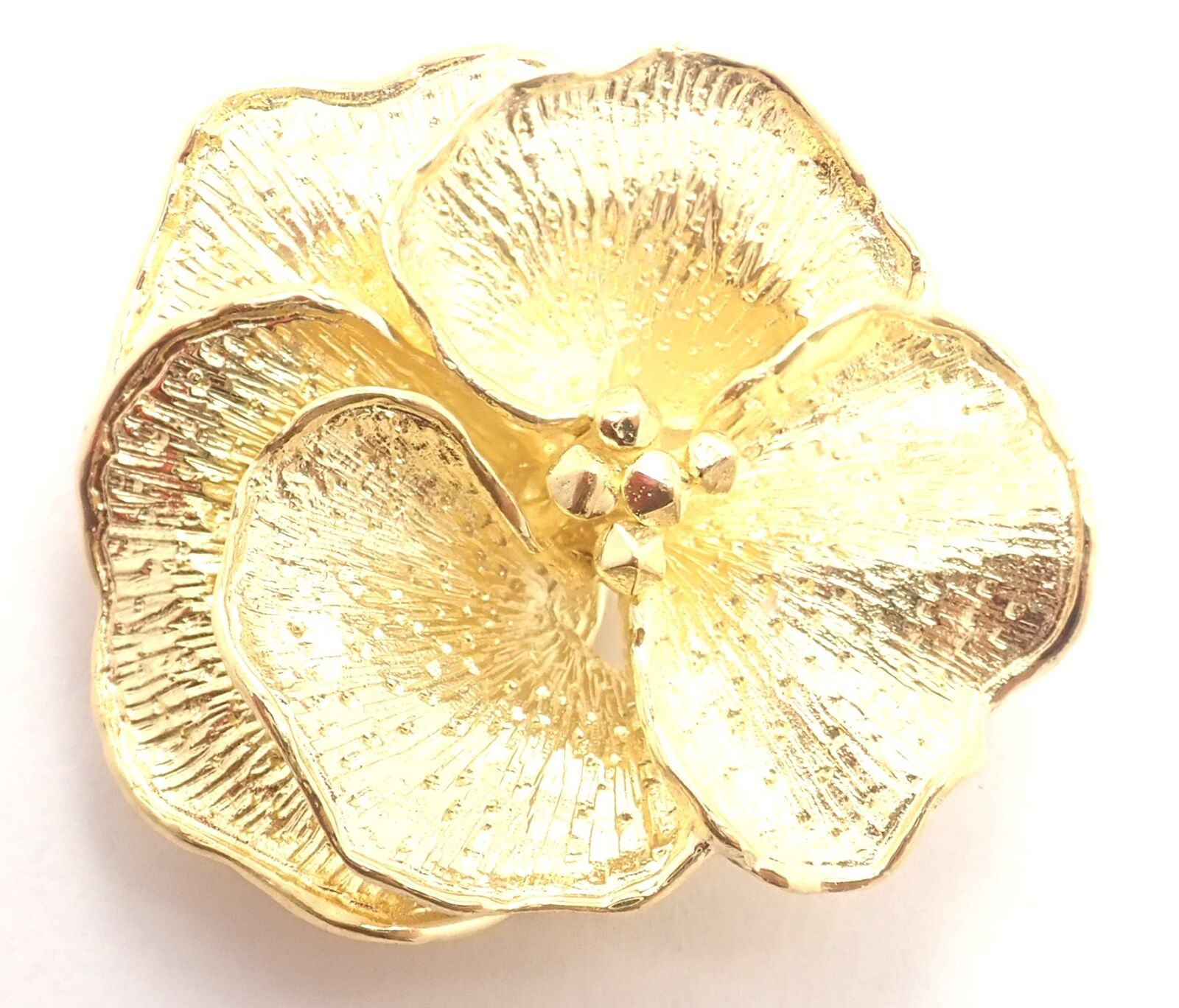 Tiffany & Co. Jewelry & Watches:Fine Jewelry:Brooches & Pins Authentic! Vintage Tiffany & Co 18k Yellow Gold Pansy Flower Pin Brooch