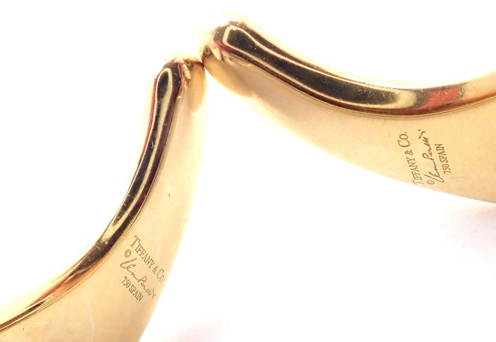 Authentic! Tiffany & Co Elsa Peretti 18k Yellow Gold Extra Large Bean