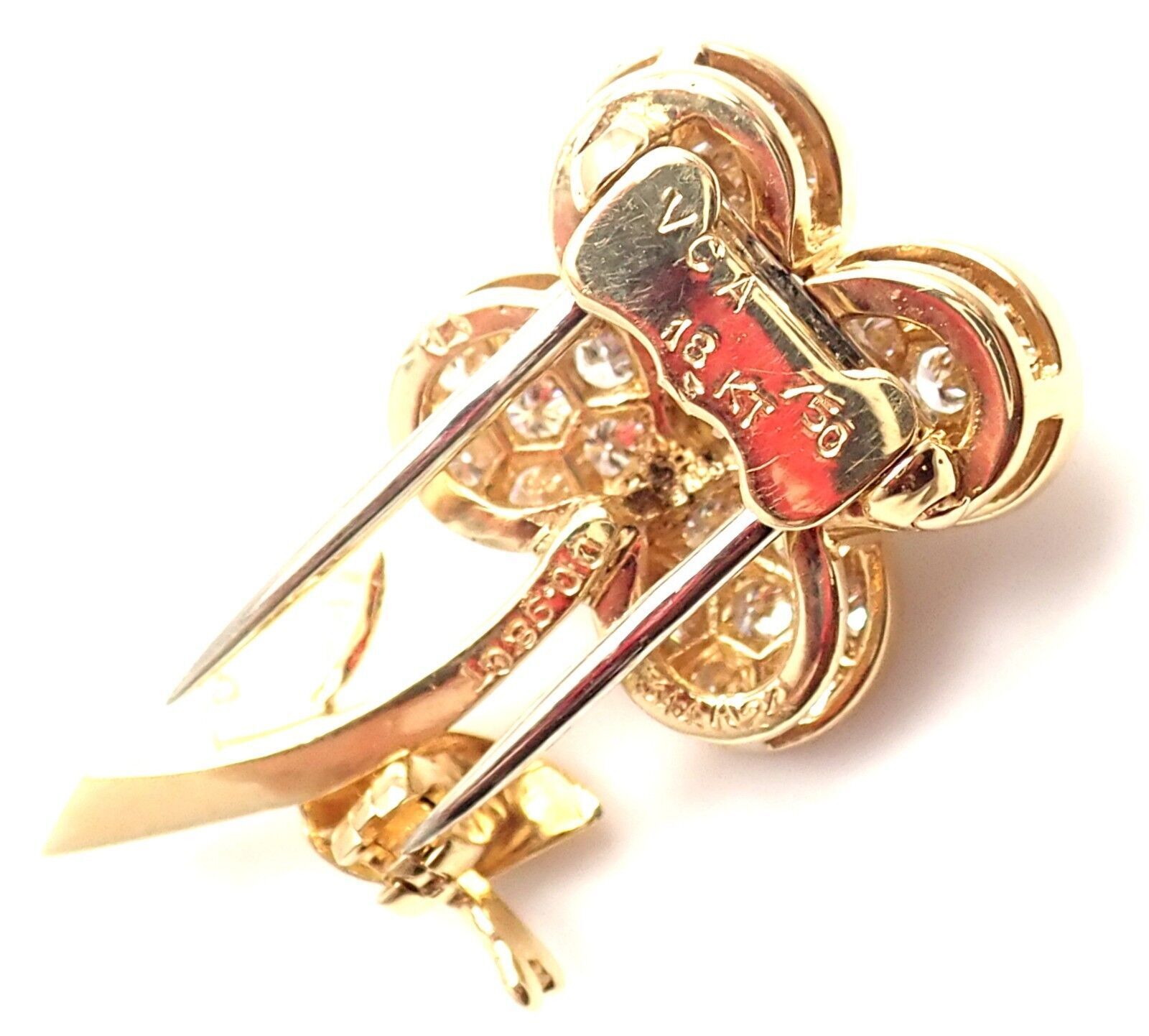 Van Cleef & Arpels Jewelry & Watches:Fine Jewelry:Brooches & Pins Rare! Authentic Van Cleef & Arpels Diamond 18k Yellow Gold Flower Pin Brooch