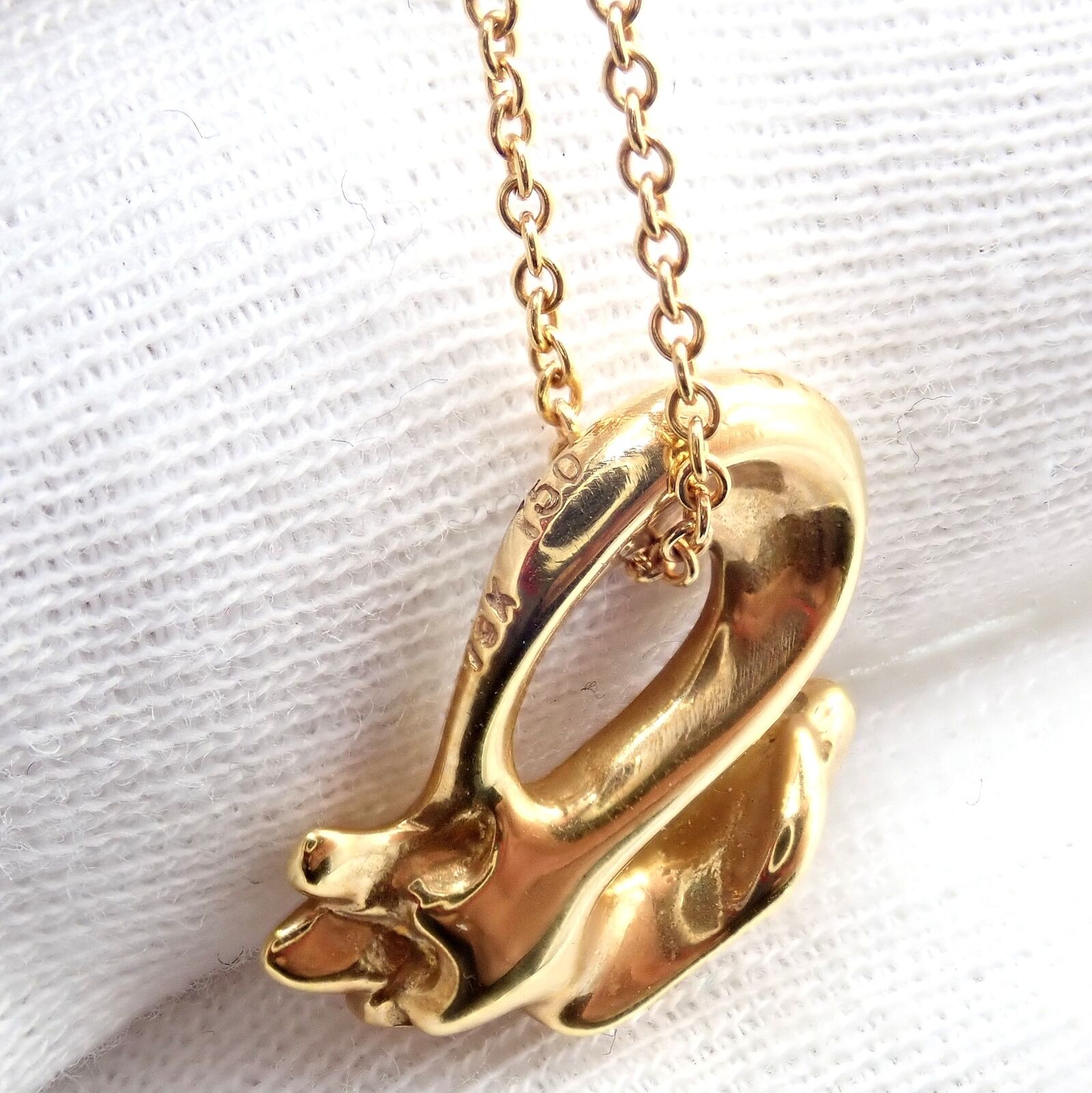 Tiffany & Co. Jewelry & Watches:Fine Jewelry:Necklaces & Pendants Authentic! Tiffany & Co Peretti 18k Yellow Gold Ribbon Snail Necklace 1979