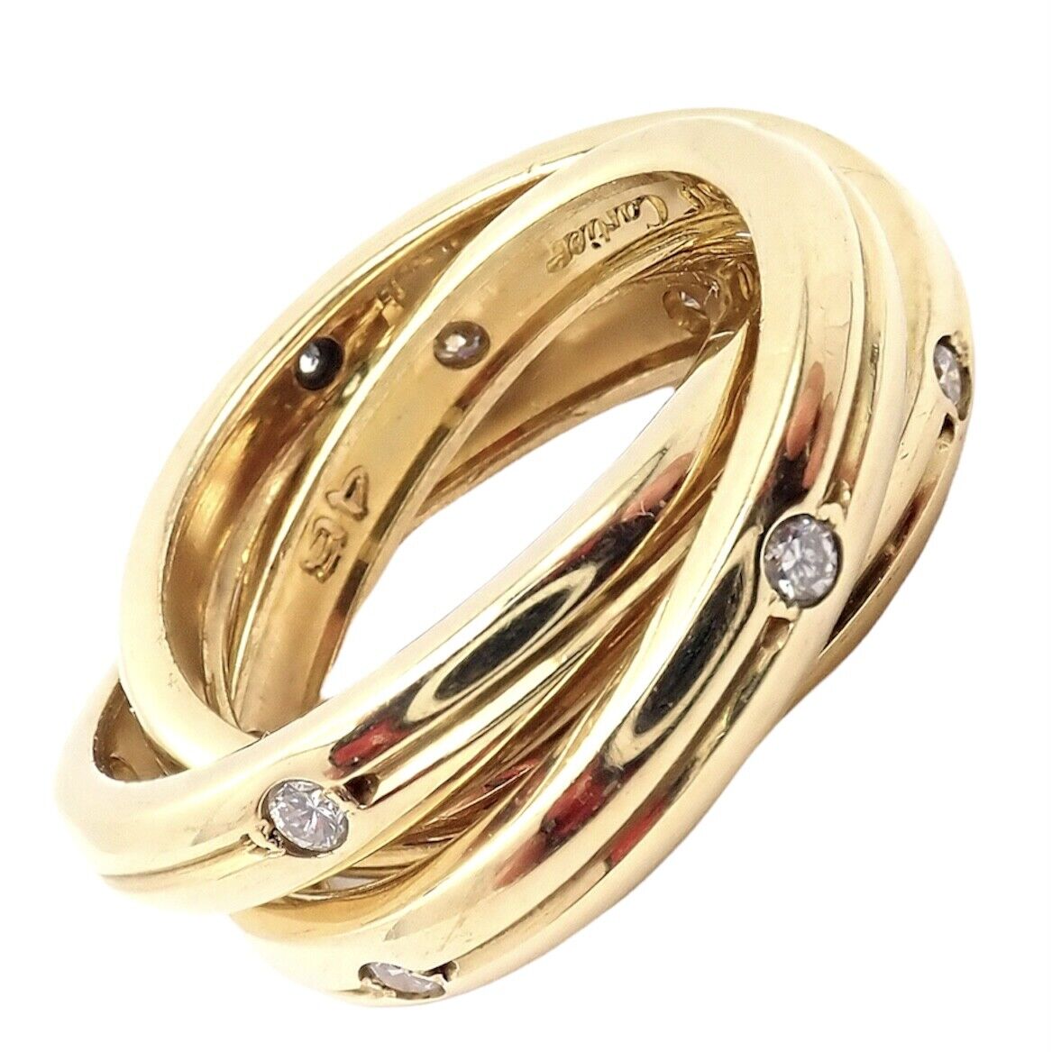 Cartier Jewelry & Watches:Fine Jewelry:Rings Authentic! Cartier 18k Yellow Gold Diamond Constellation Trinity Ring Size 46