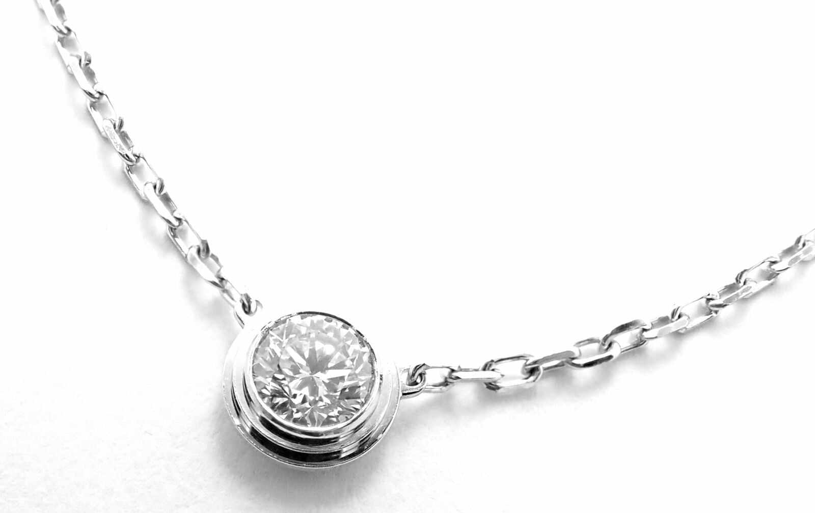 Cartier Jewelry & Watches:Fine Jewelry:Necklaces & Pendants Authentic! Cartier D'Amour 18k White Gold Diamond Large Model Necklace Cert.