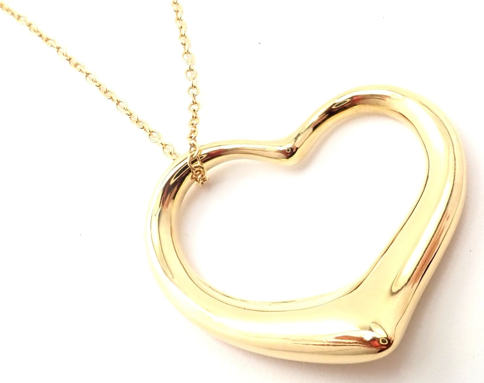 Tiffany & Co. Jewelry & Watches:Fine Jewelry:Necklaces & Pendants Tiffany & Co 18k Yellow Gold Peretti Extra Large Open Heart Pendant 30" Necklace