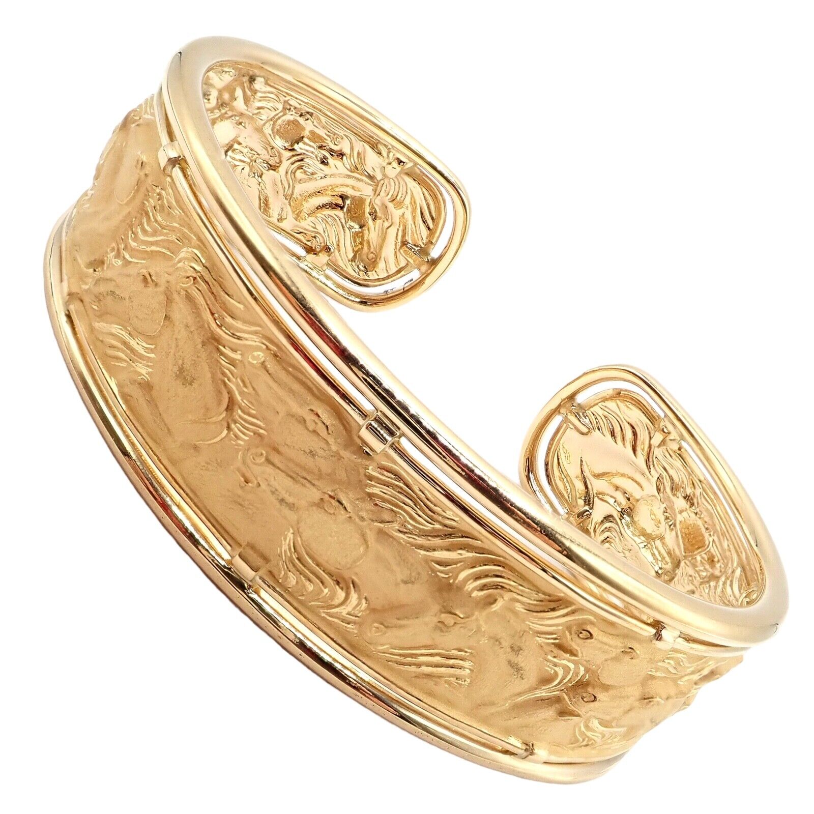 Carrera y Carrera Jewelry & Watches:Fine Jewelry:Bracelets & Charms Authentic! Carrera Y Carrera 18k Yellow Gold Equine Horse Stampede Cuff Bracelet