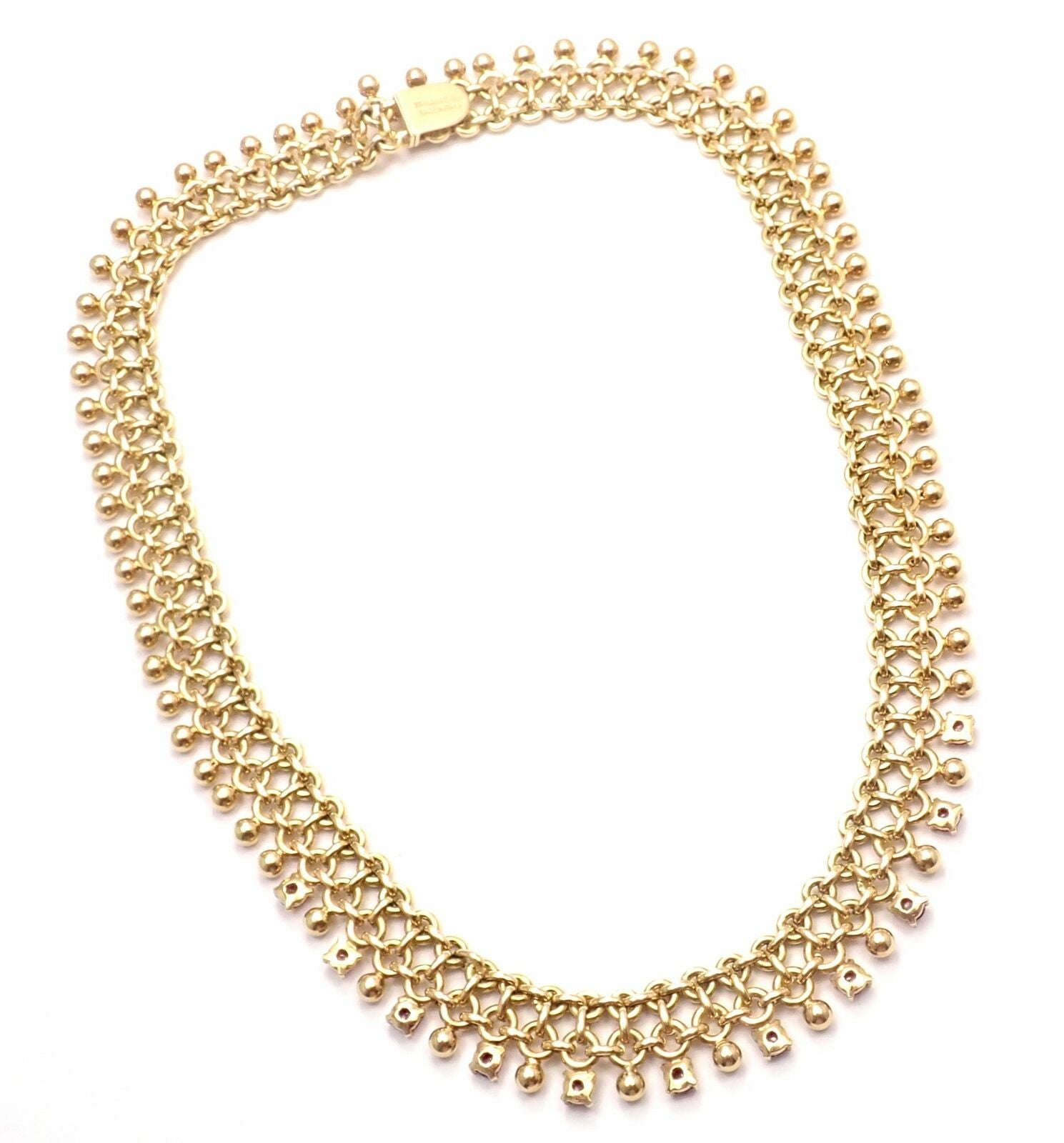 Tiffany & Co. Jewelry & Watches:Fine Jewelry:Necklaces & Pendants Rare! Vintage Authentic Tiffany & Co 18k Yellow Gold Ruby Collar Necklace