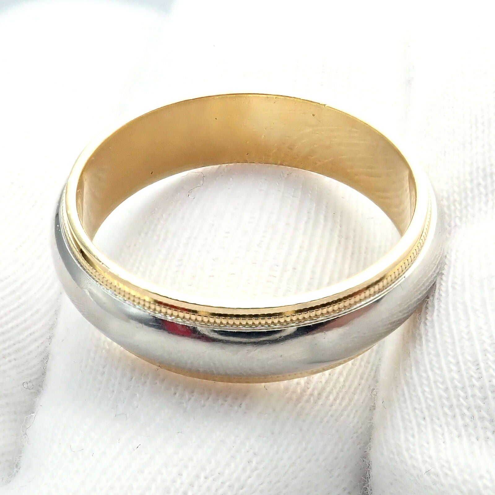 Tiffany & Co. Jewelry & Watches:Fine Jewelry:Rings Tiffany & Co. 18k Yellow Gold Platinum 6mm Band Classic Milgrain Ring Sz 10